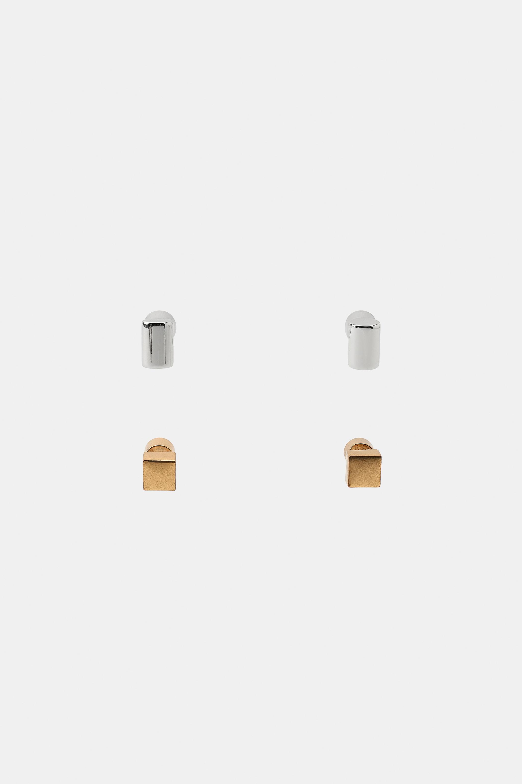 ASSORTED GEOMETRIC EARRINGS PACK — ZARA