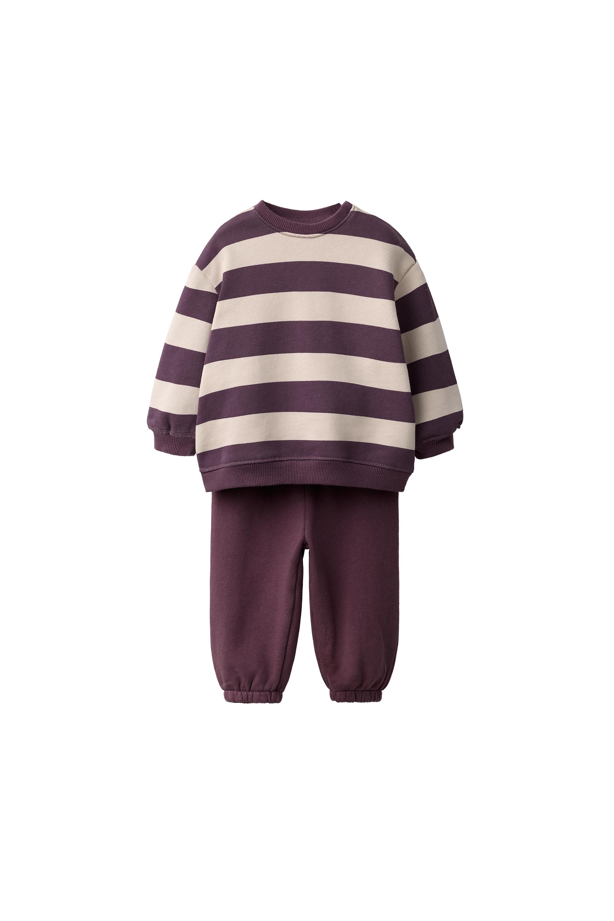 STRIPED SWEATSHIRT AND JOGGER SET — ZARA