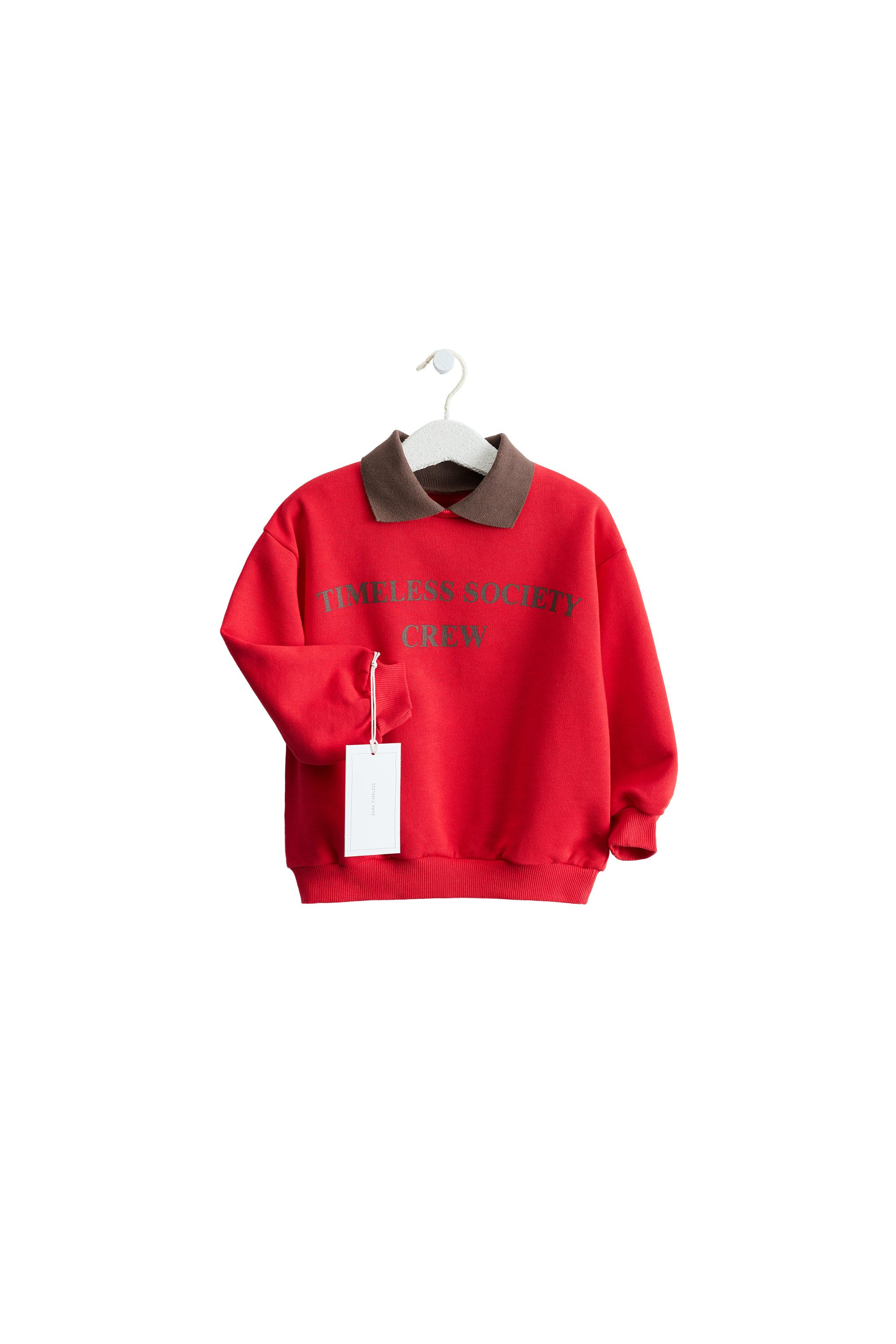 ZARA TIMELESS — ТОЛСТОВКА-ПОЛО С ТЕКСТОВЫМ ПРИНТОМ — ZARA