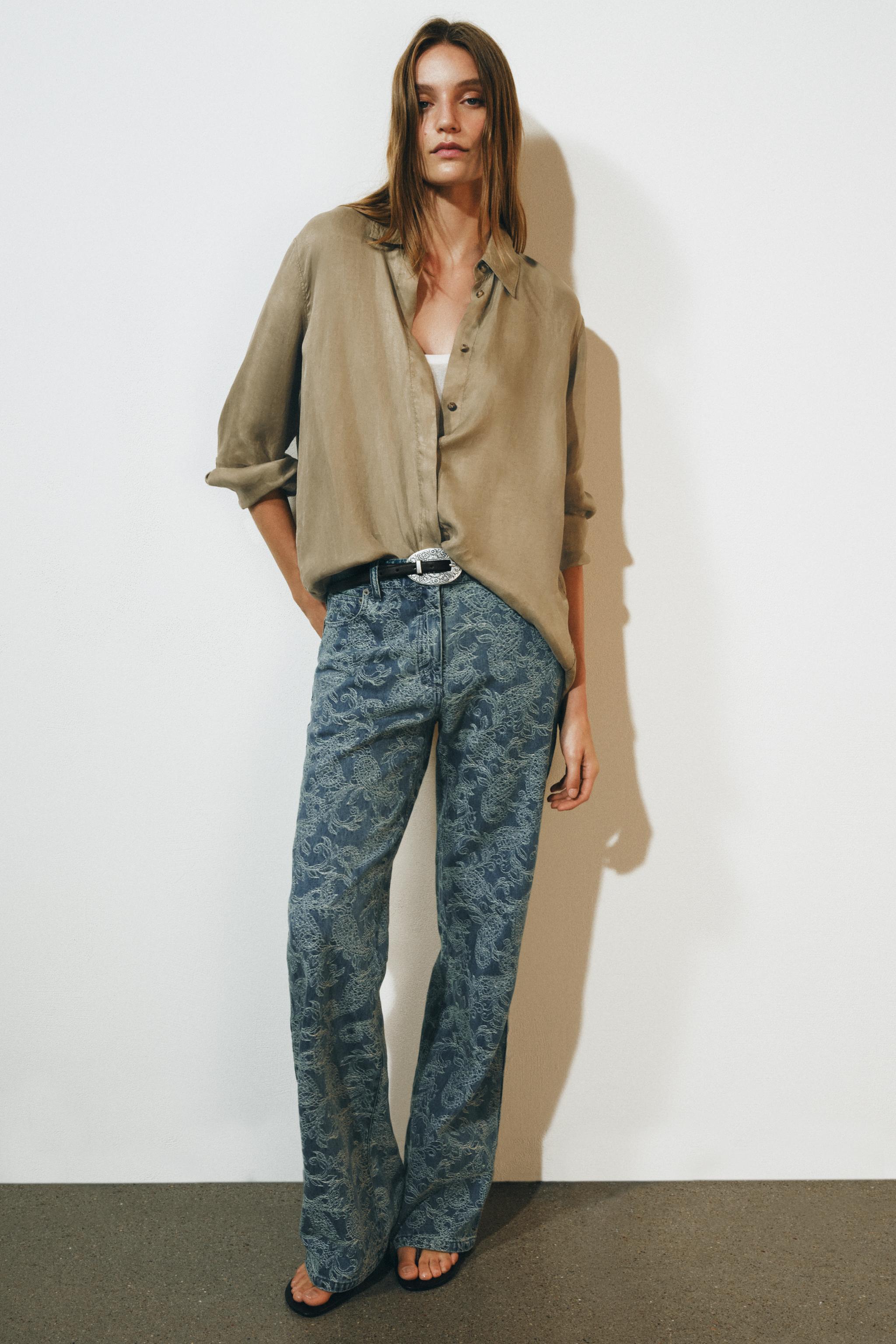 Рубашка из лиоцелла ZW COLLECTION — ZARA