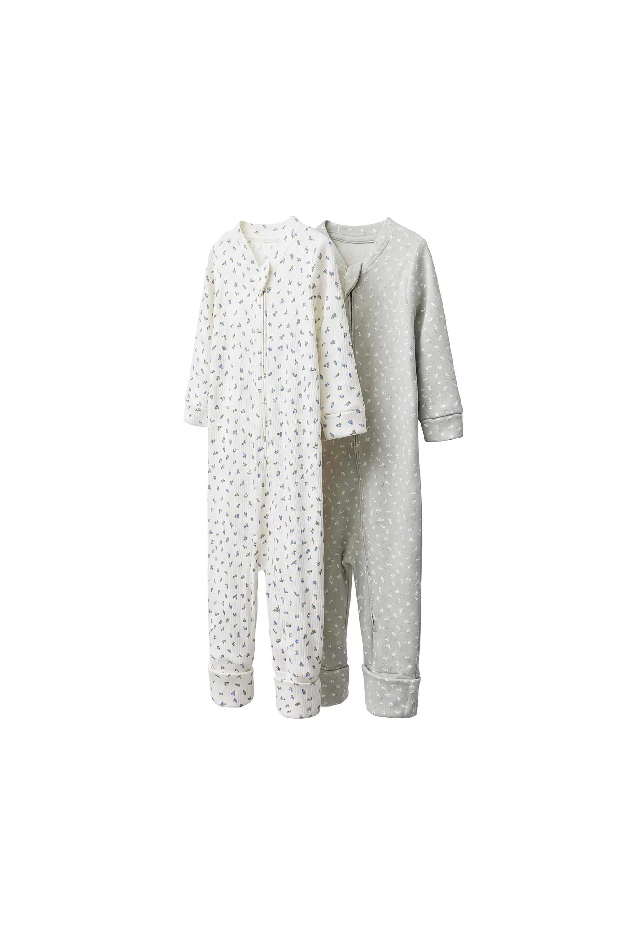2-PACK OF CONVERTIBLE FOOTED FLORAL SLEEPSUITS — ZARA