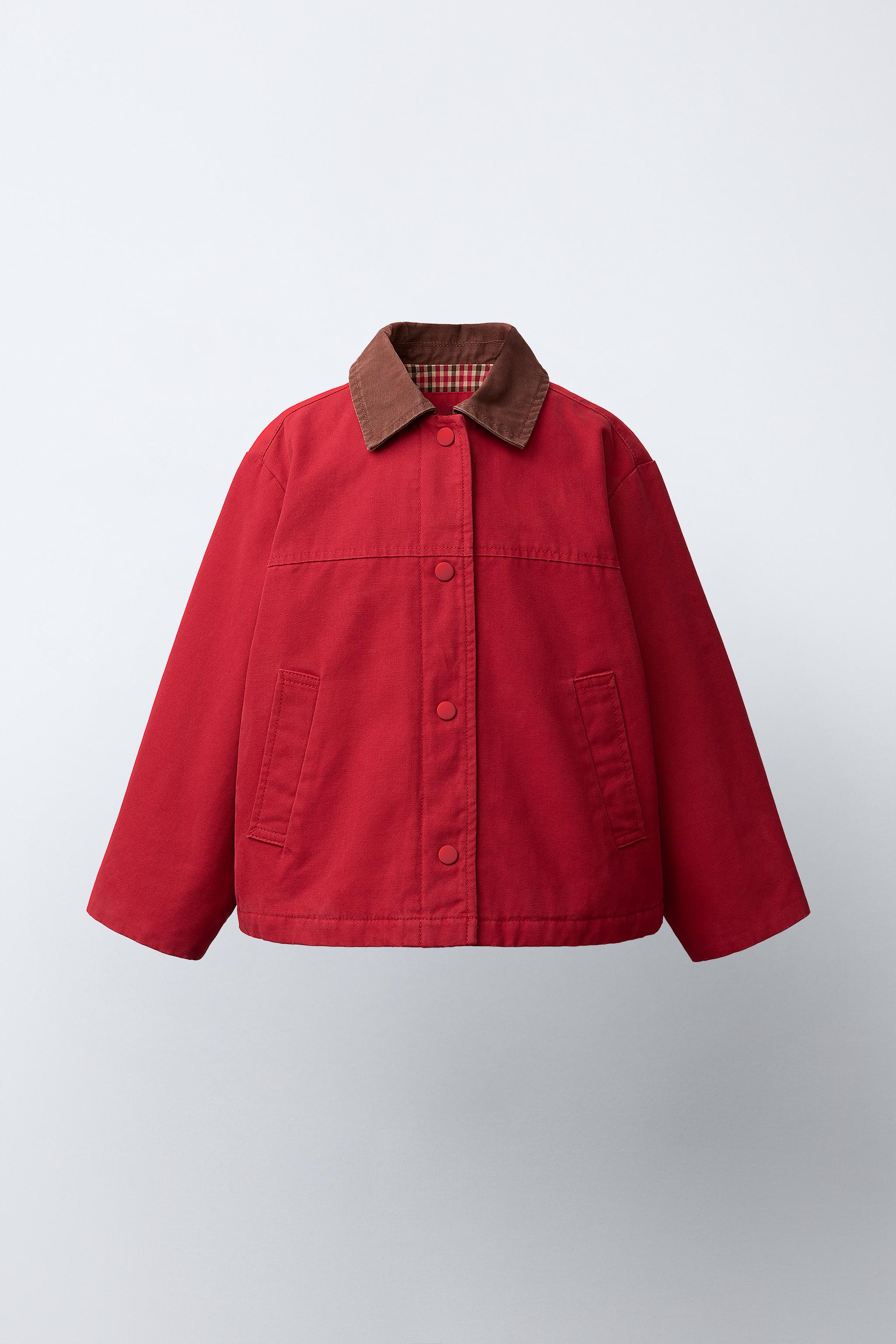 Куртка из парусины с контрастным воротником — ZARA