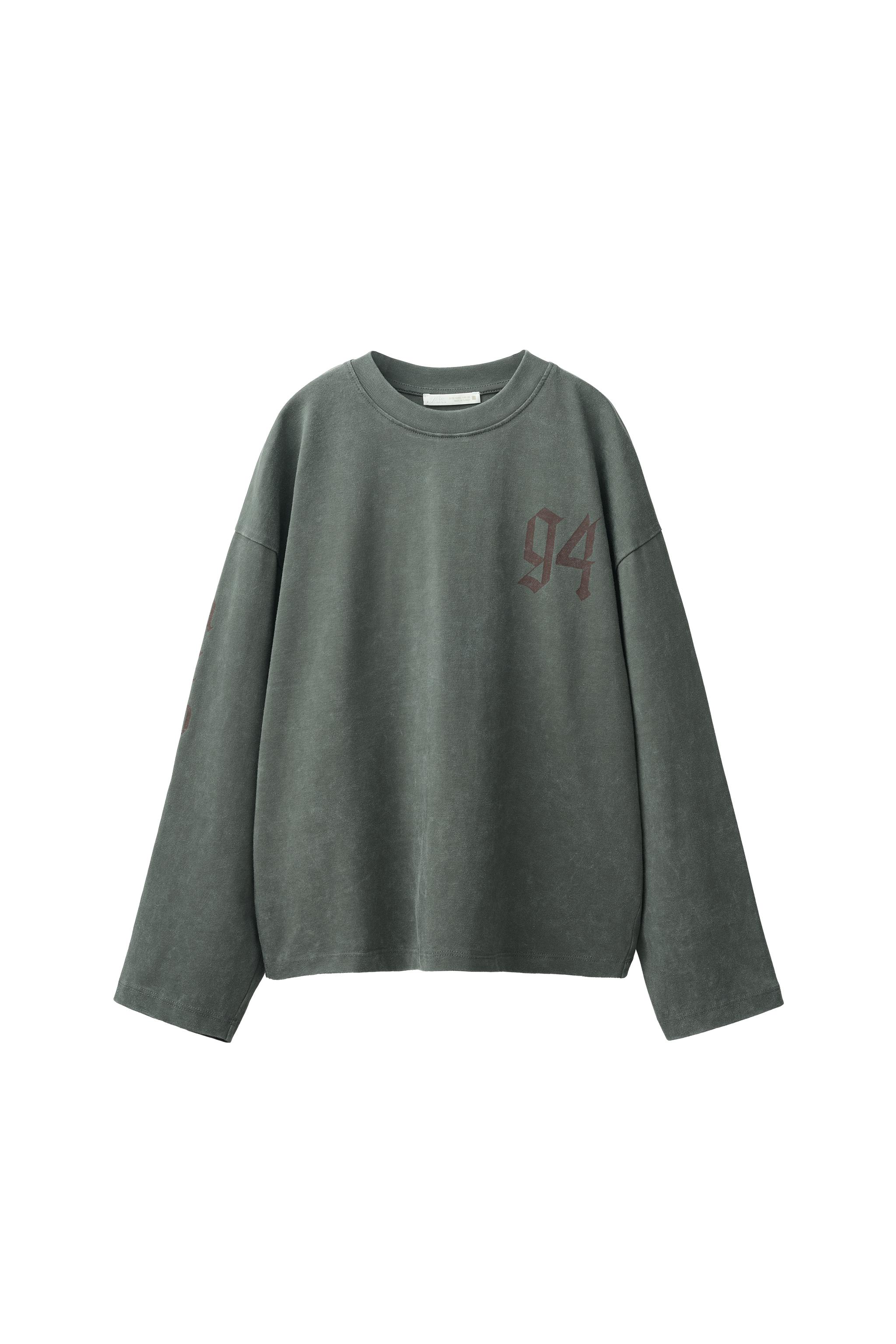 WASHED-EFFECT NUMBER T-SHIRT — ZARA