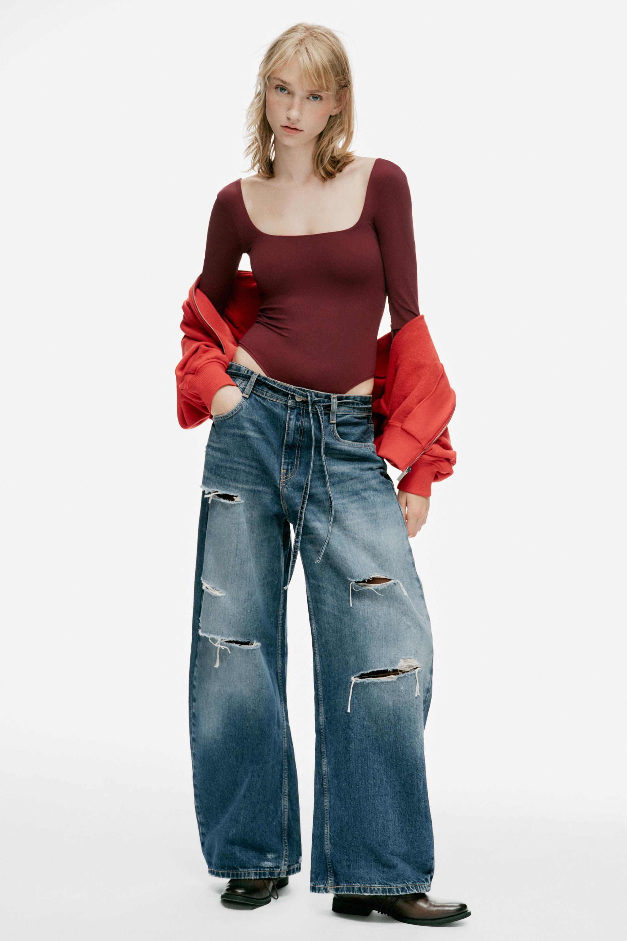 Боди из полиамида с квадратным вырезом — ZARA