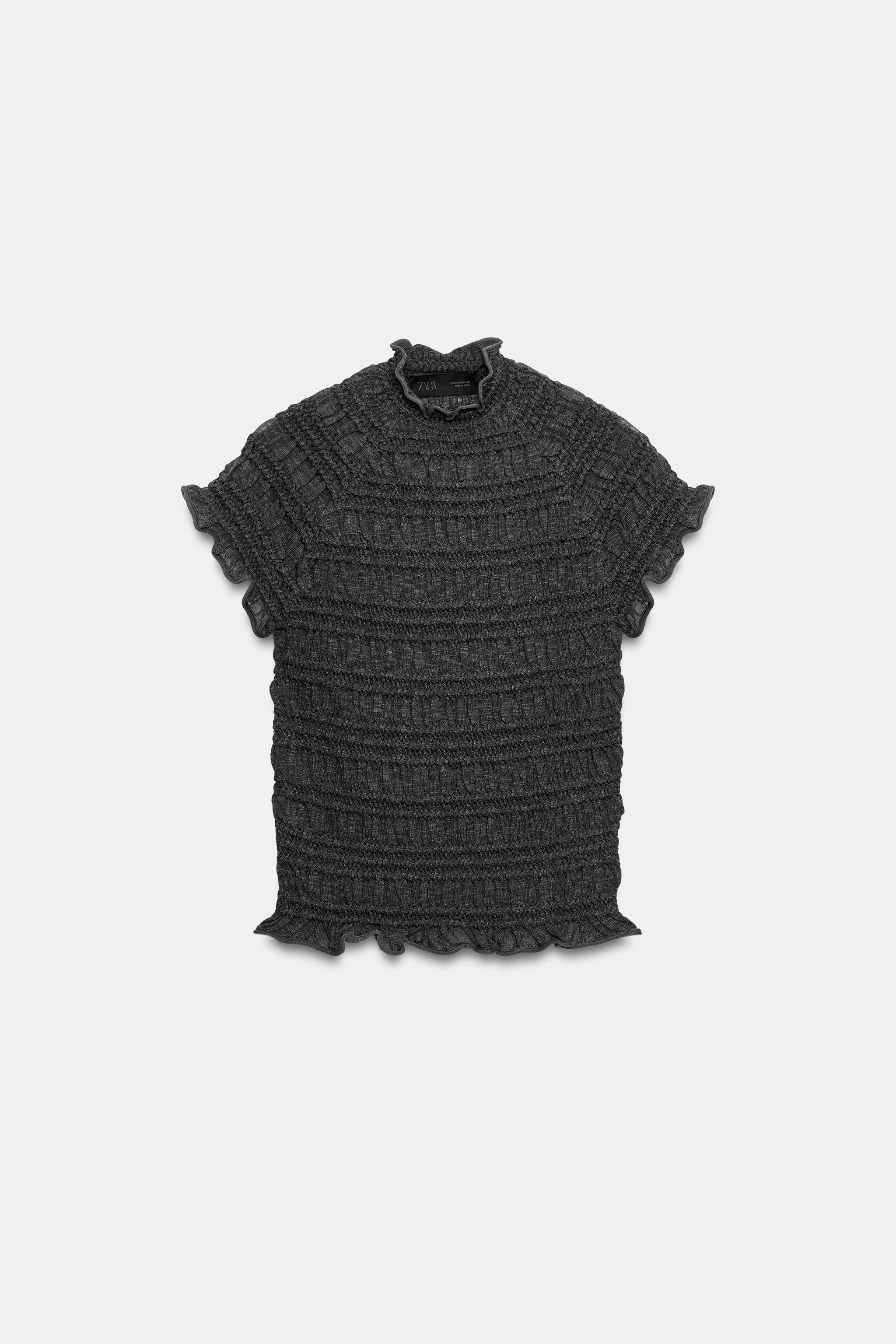 ТРИКОТАЖНЫЙ ТОП С ЭФФЕКТОМ «ВАФЕЛЬНАЯ СТРУКТУРА» — ZARA