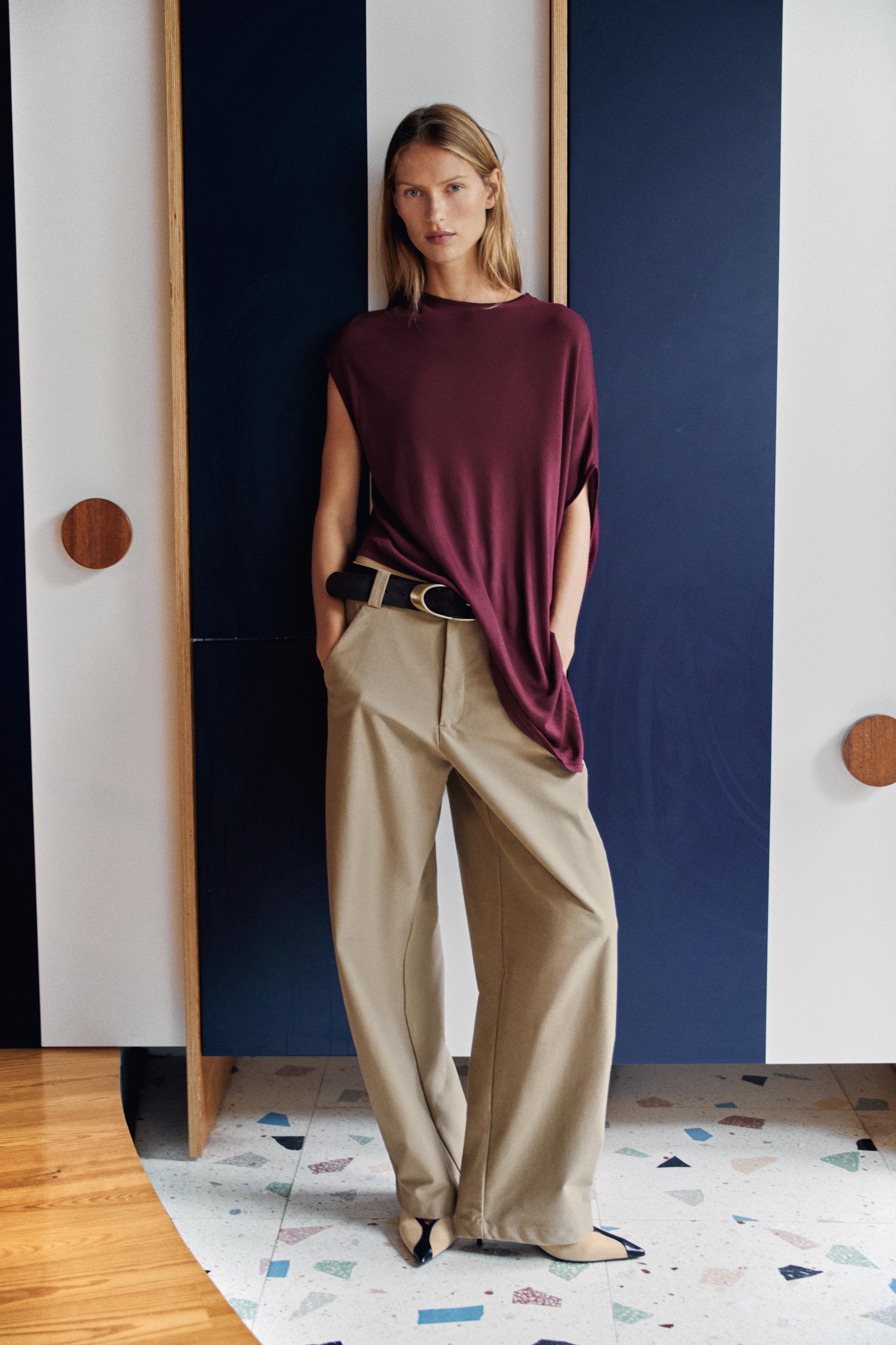 Асимметричный топ из трикотажа — ZARA