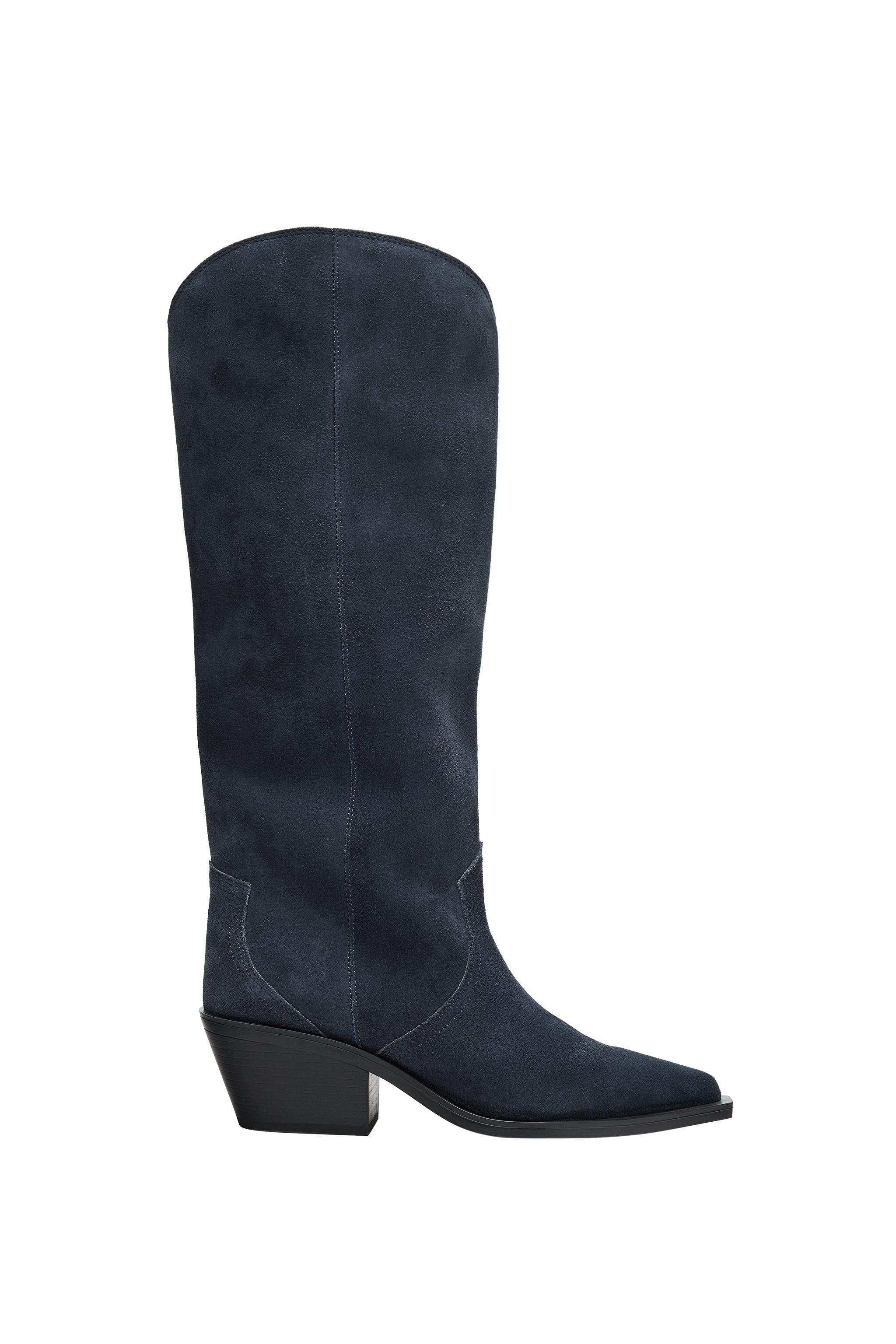Ботинки-ковбойские сапоги из спилка — ZARA