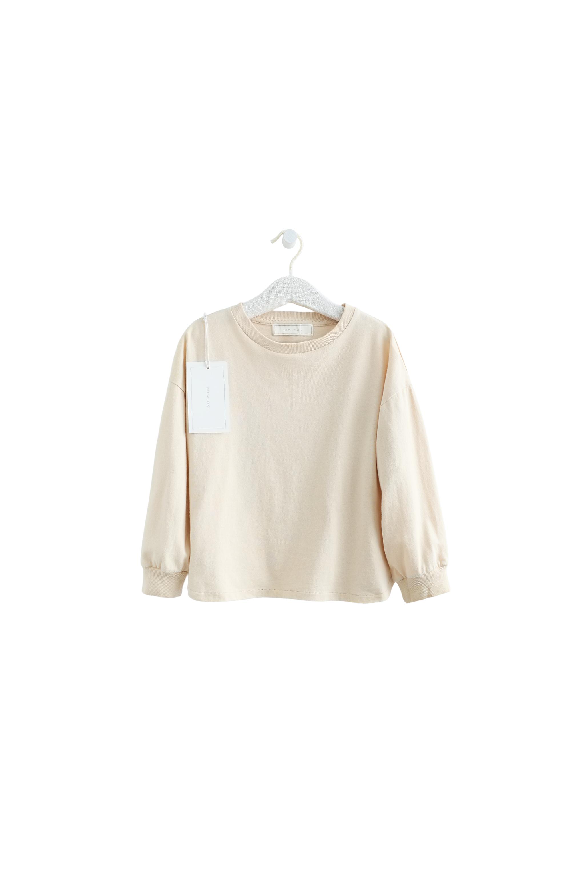 ZARA TIMELESS - однотонная футболка с отворотами на рукавах — ZARA