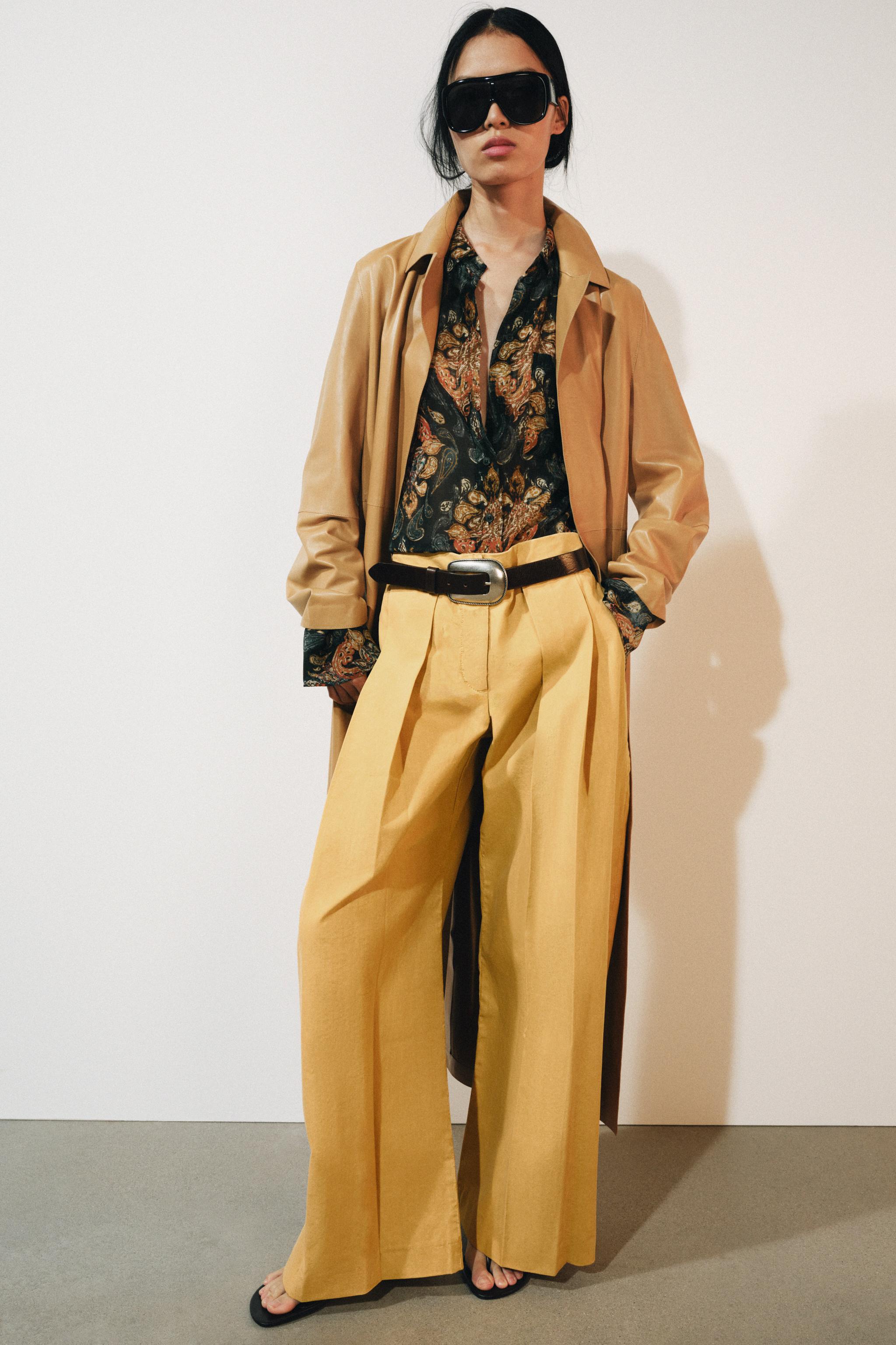 БРЮКИ СО СКЛАДКАМИ ZW COLLECTION — ZARA