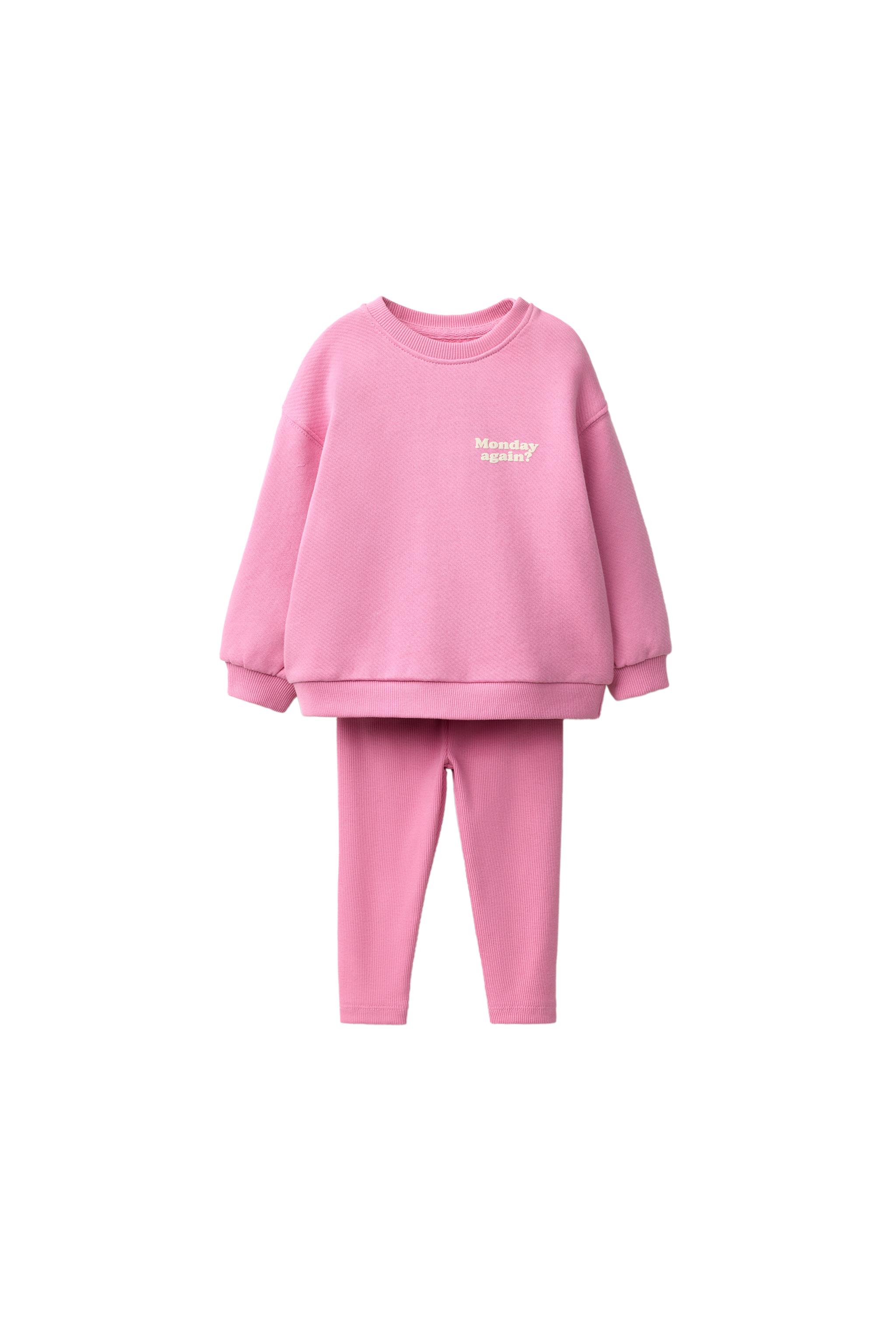 Свитшот с текстовым принтом и легинсы — ZARA