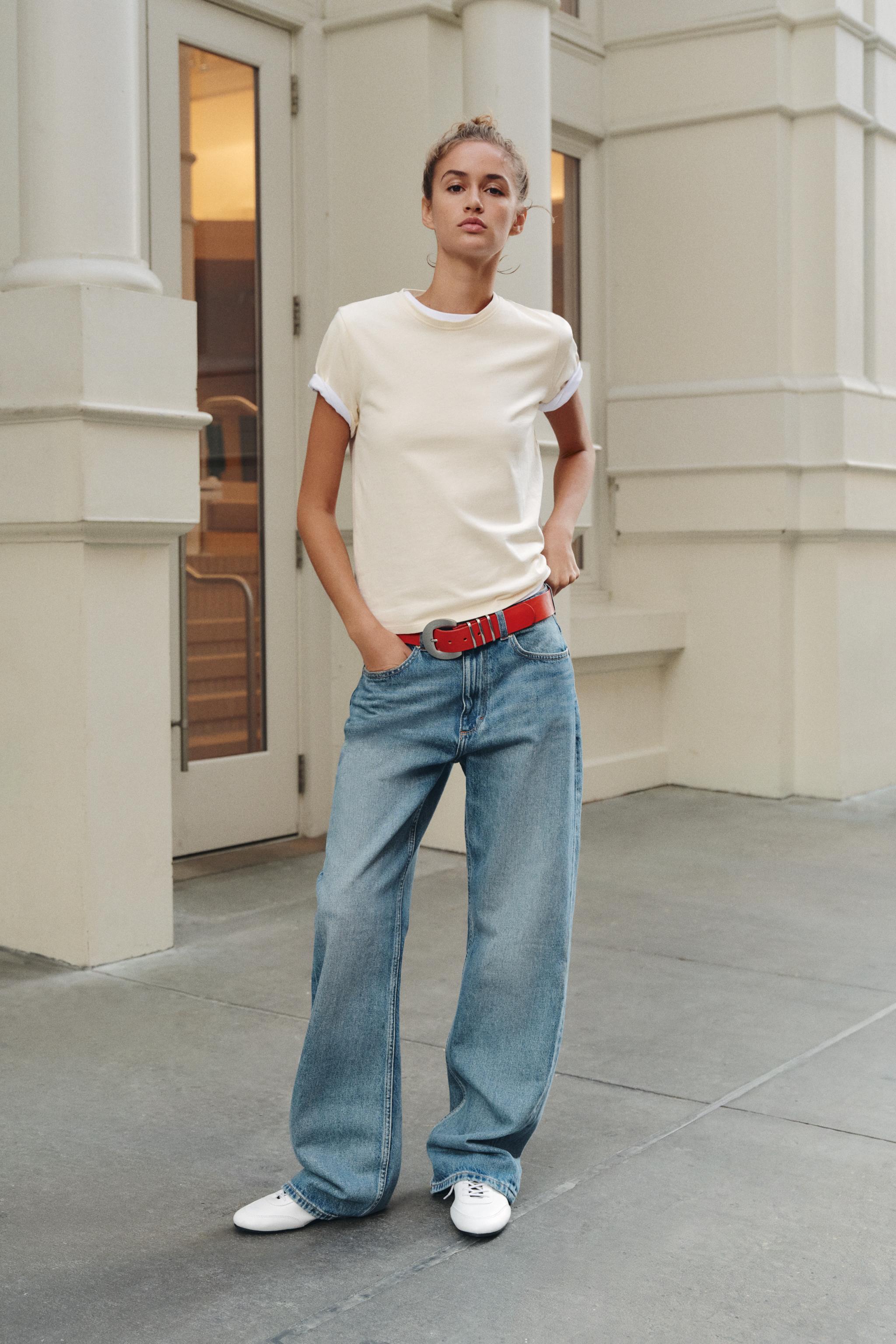 Футболка из фактурного хлопка — ZARA