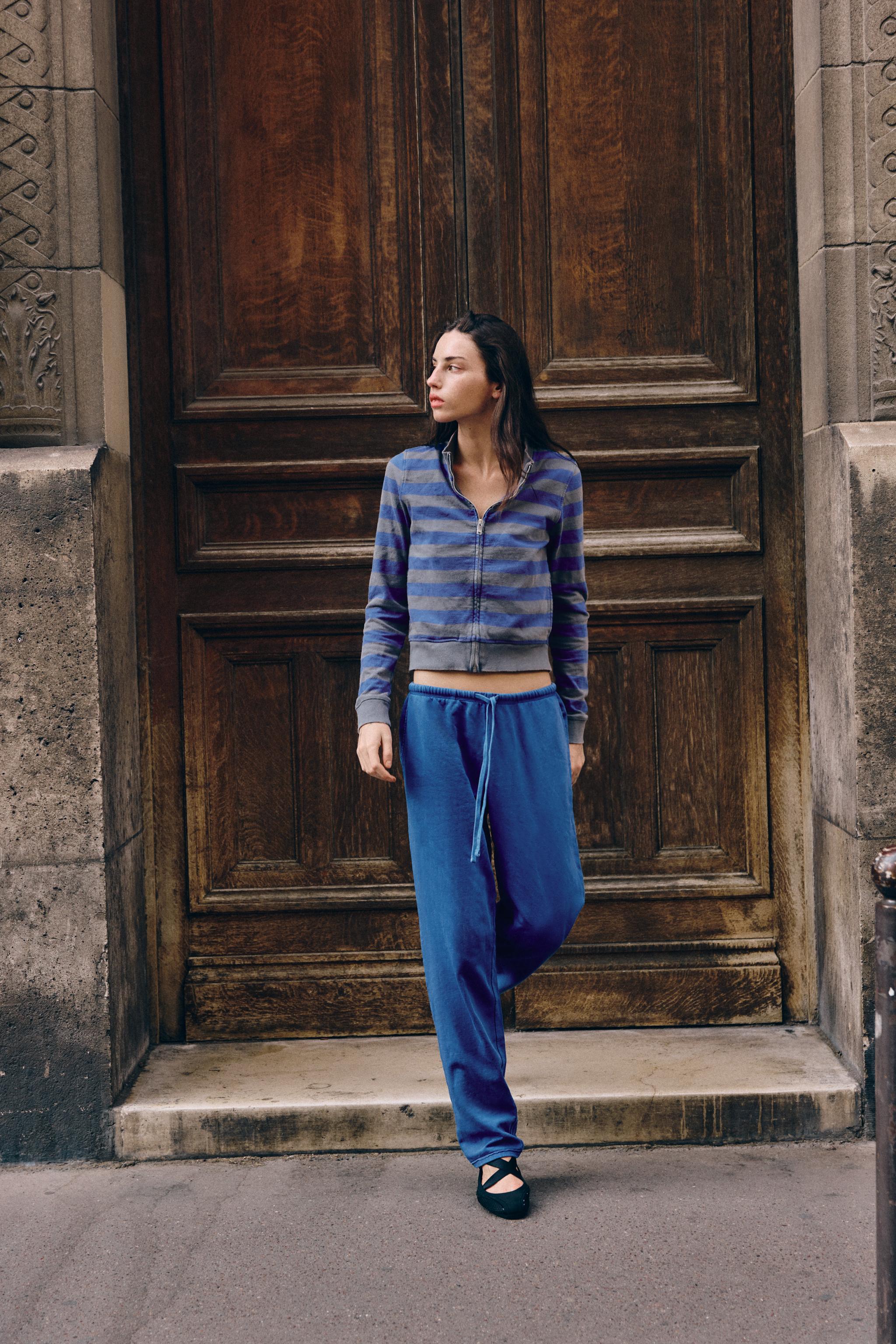 Свитшот в полоску на молнии — ZARA