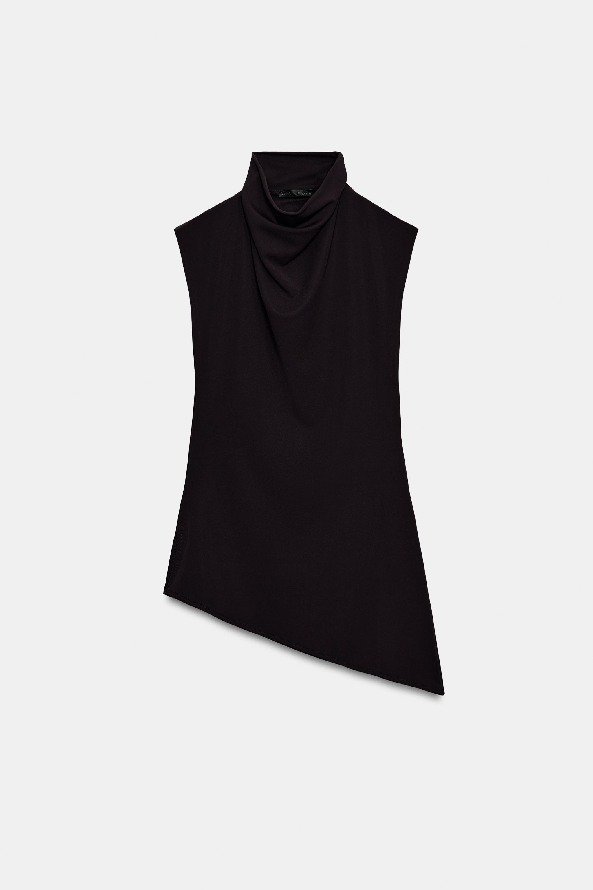 Топ асимметричного кроя из струящейся ткани — ZARA