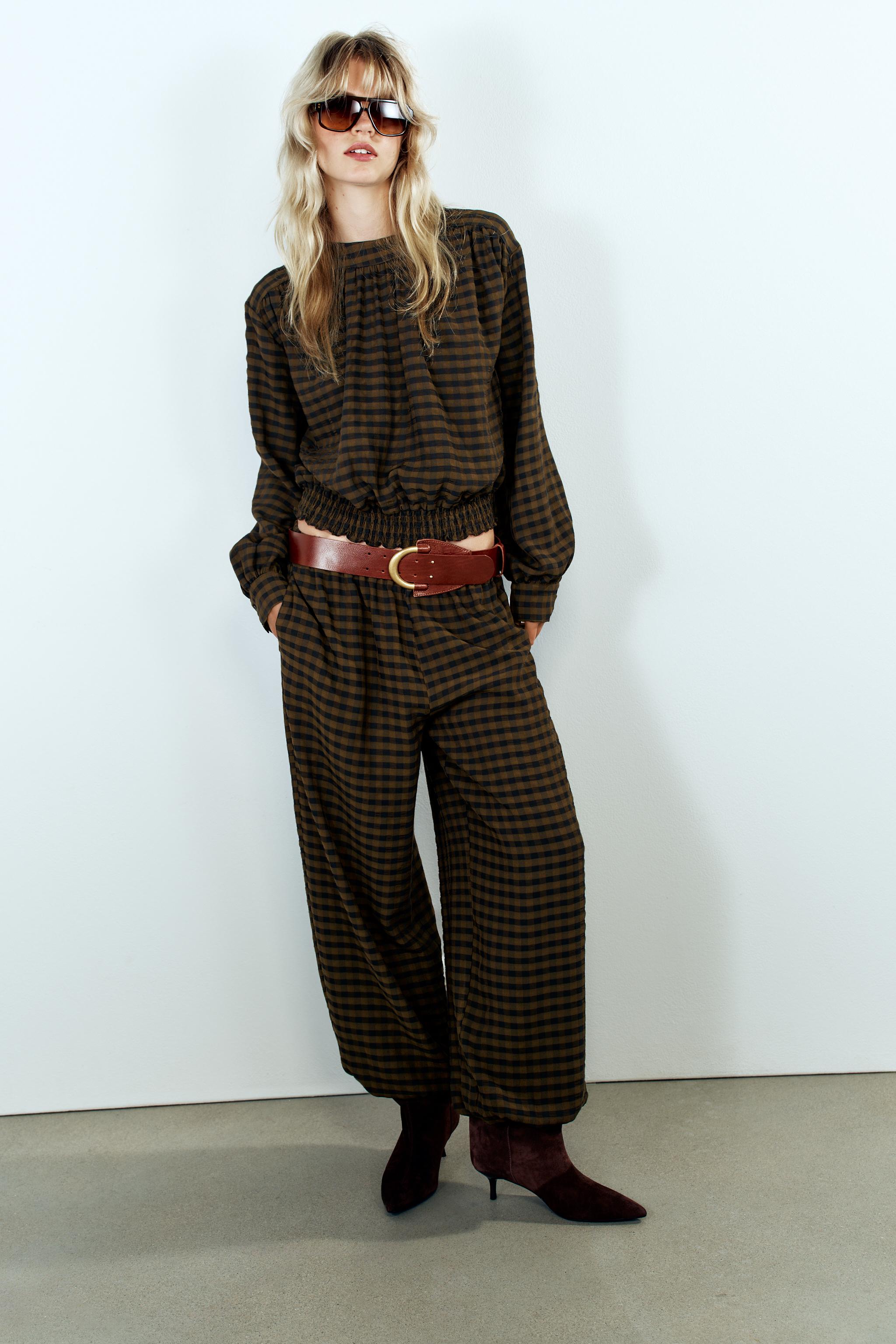 Блузка в клетку — ZARA