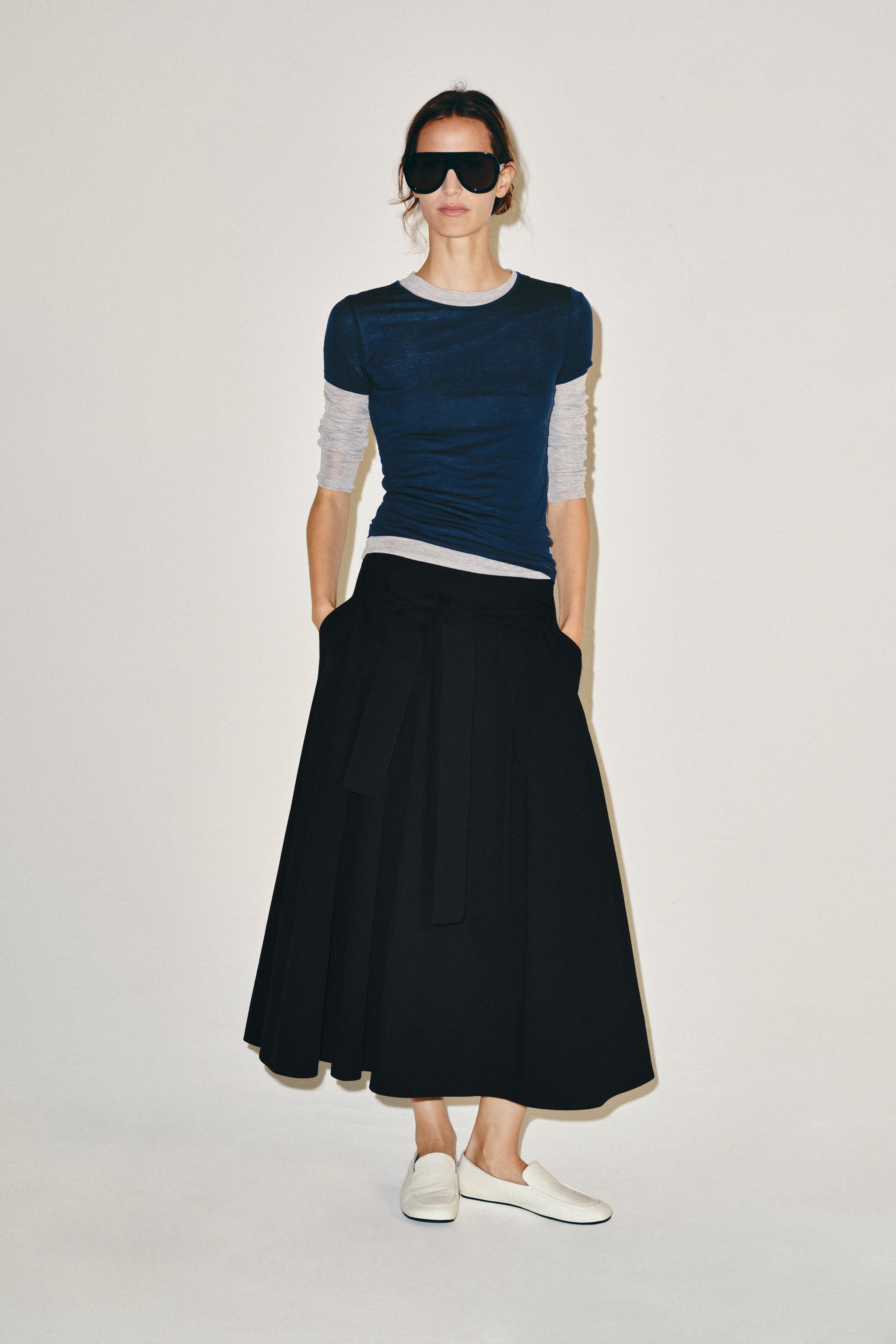 ЮБКА МИДИ С ПОЯСОМ — ZW COLLECTION — ZARA