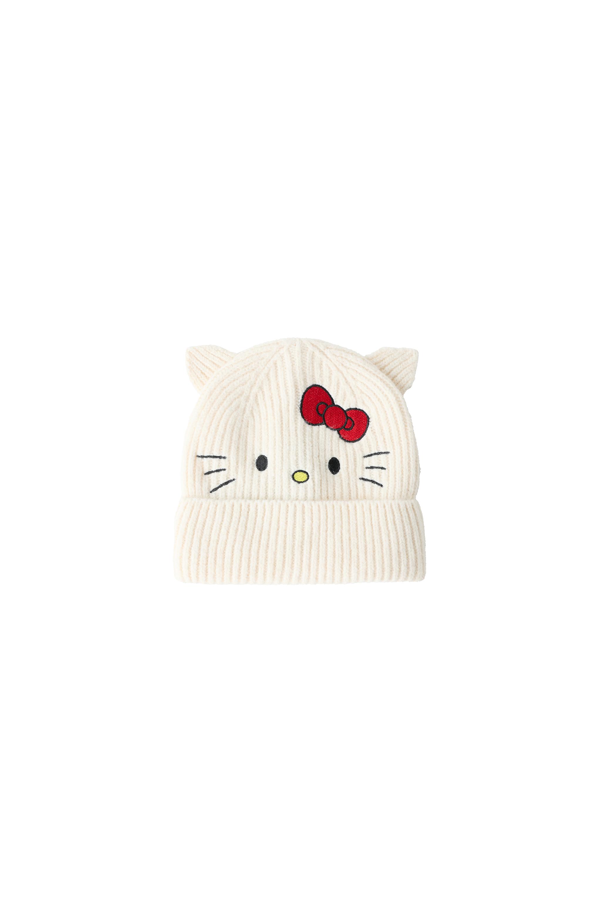 HELLO KITTY © SANRIO EMBROIDERED KNIT BEANIE — ZARA