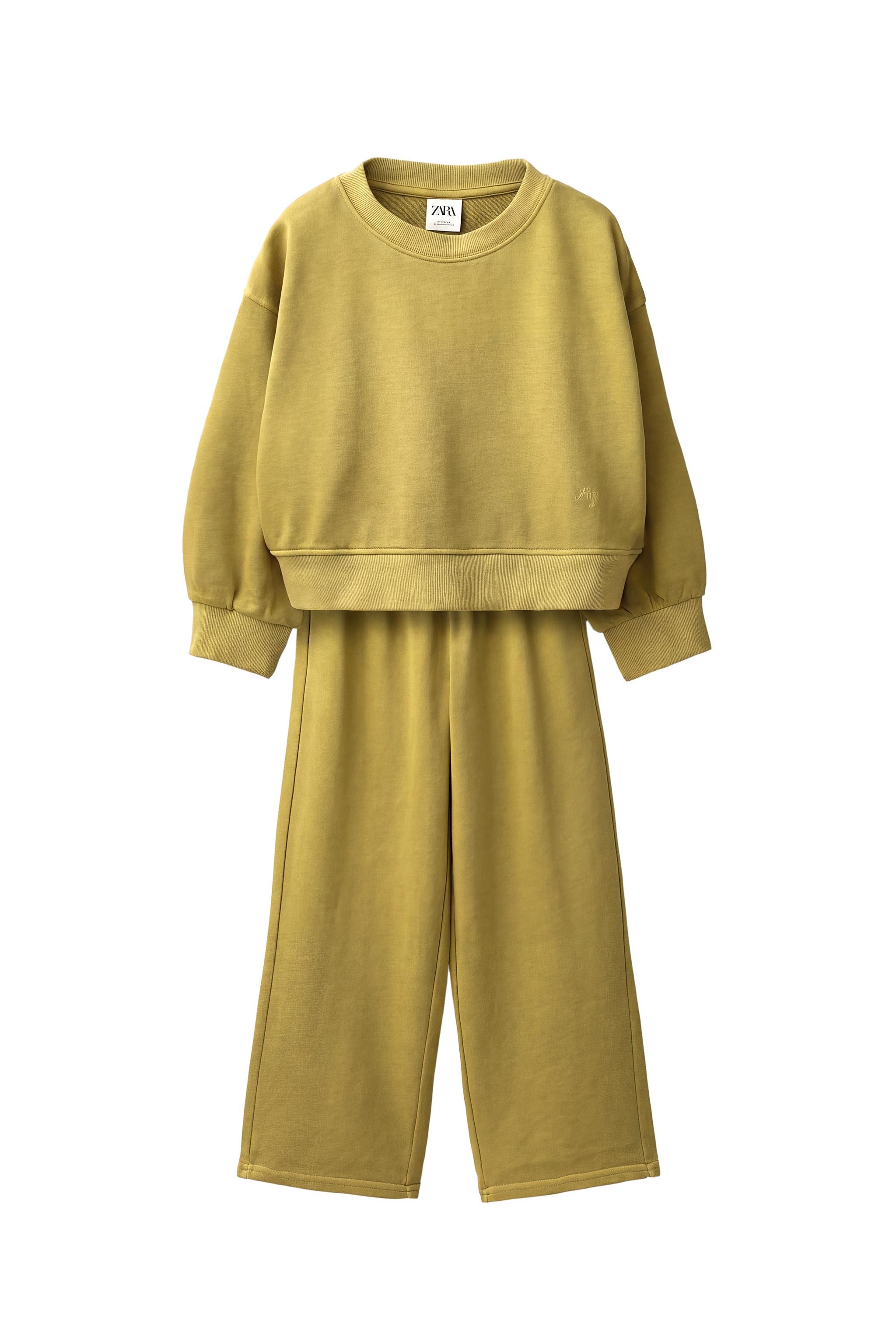 WASHED-EFFECT SWEATSHIRT AND TROUSERS SET — ZARA