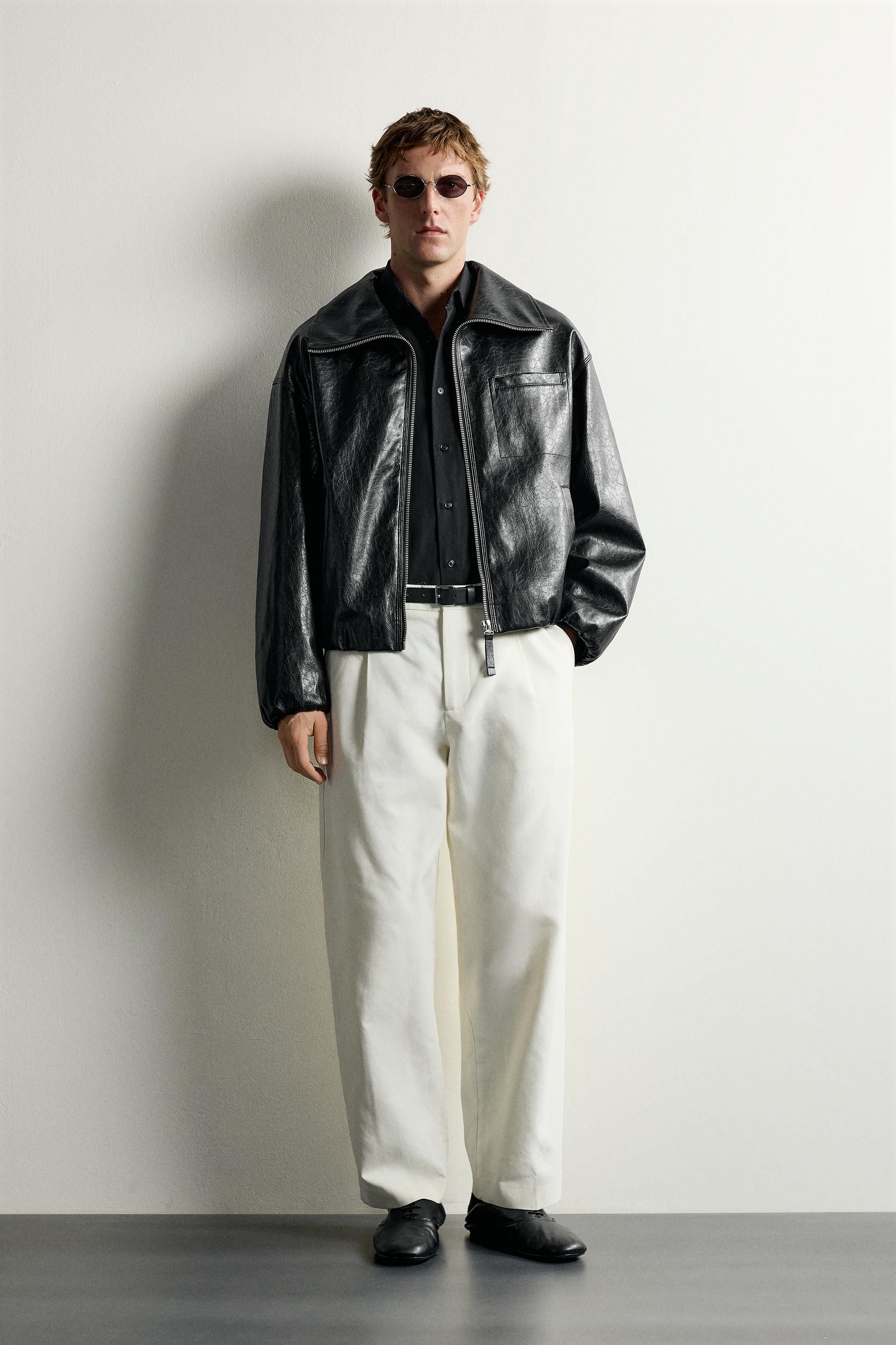 УКОРОЧЕННАЯ КУРТКА ИЗ ИСКУССТВЕННОЙ КОЖИ — ZARA