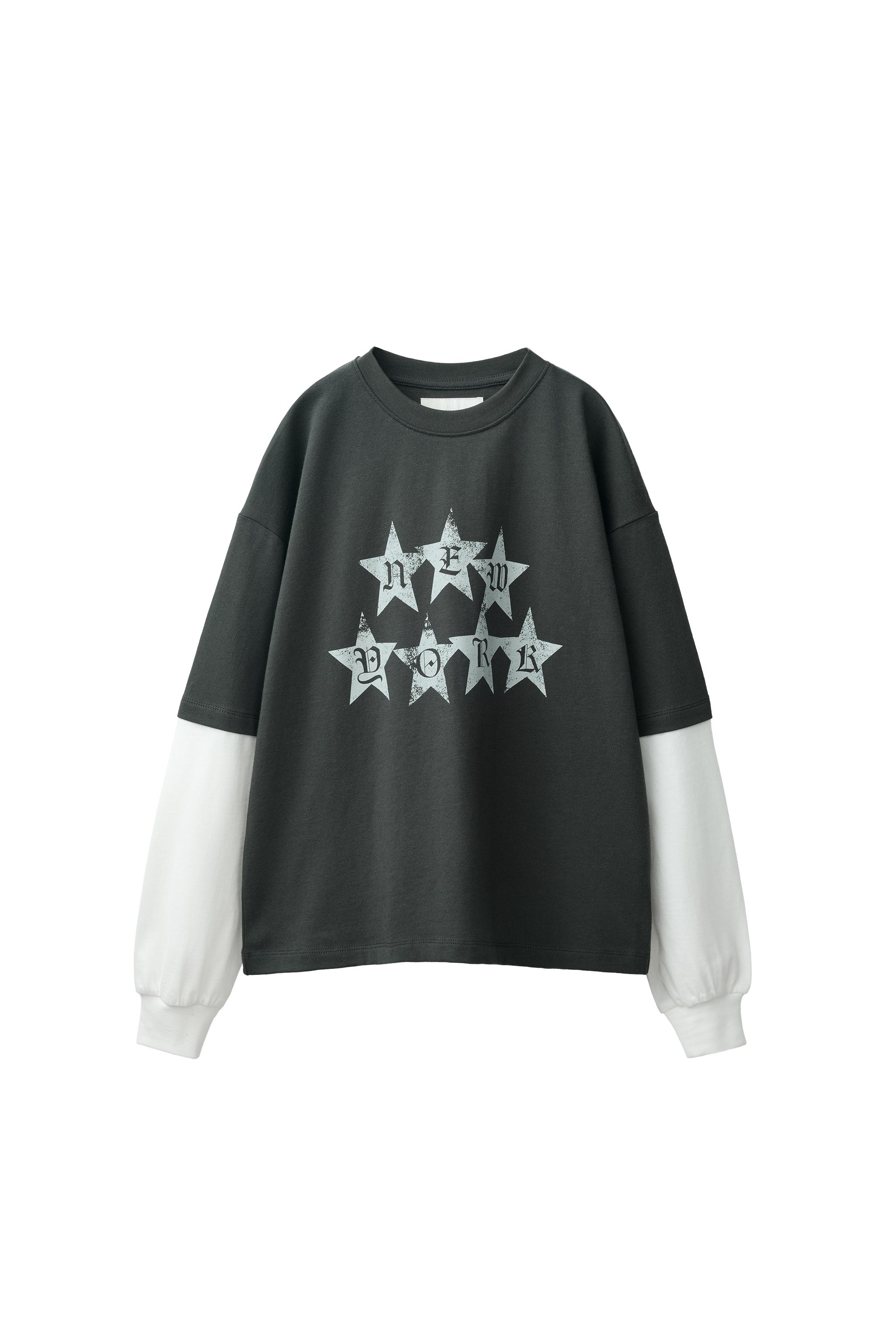 DOUBLE SLEEVE PRINTED T-SHIRT — ZARA