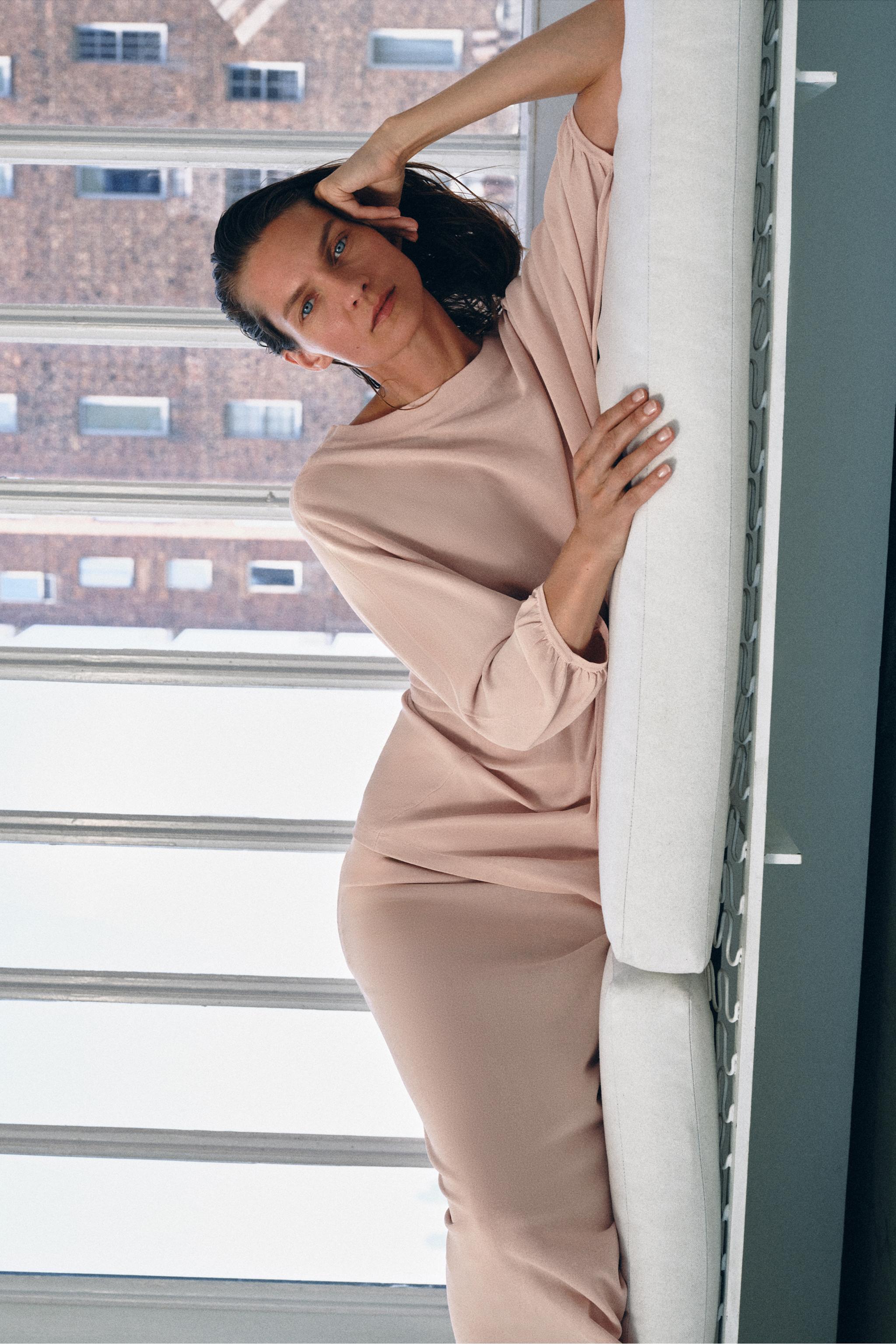 Юбка миди из трикотажа — ZARA