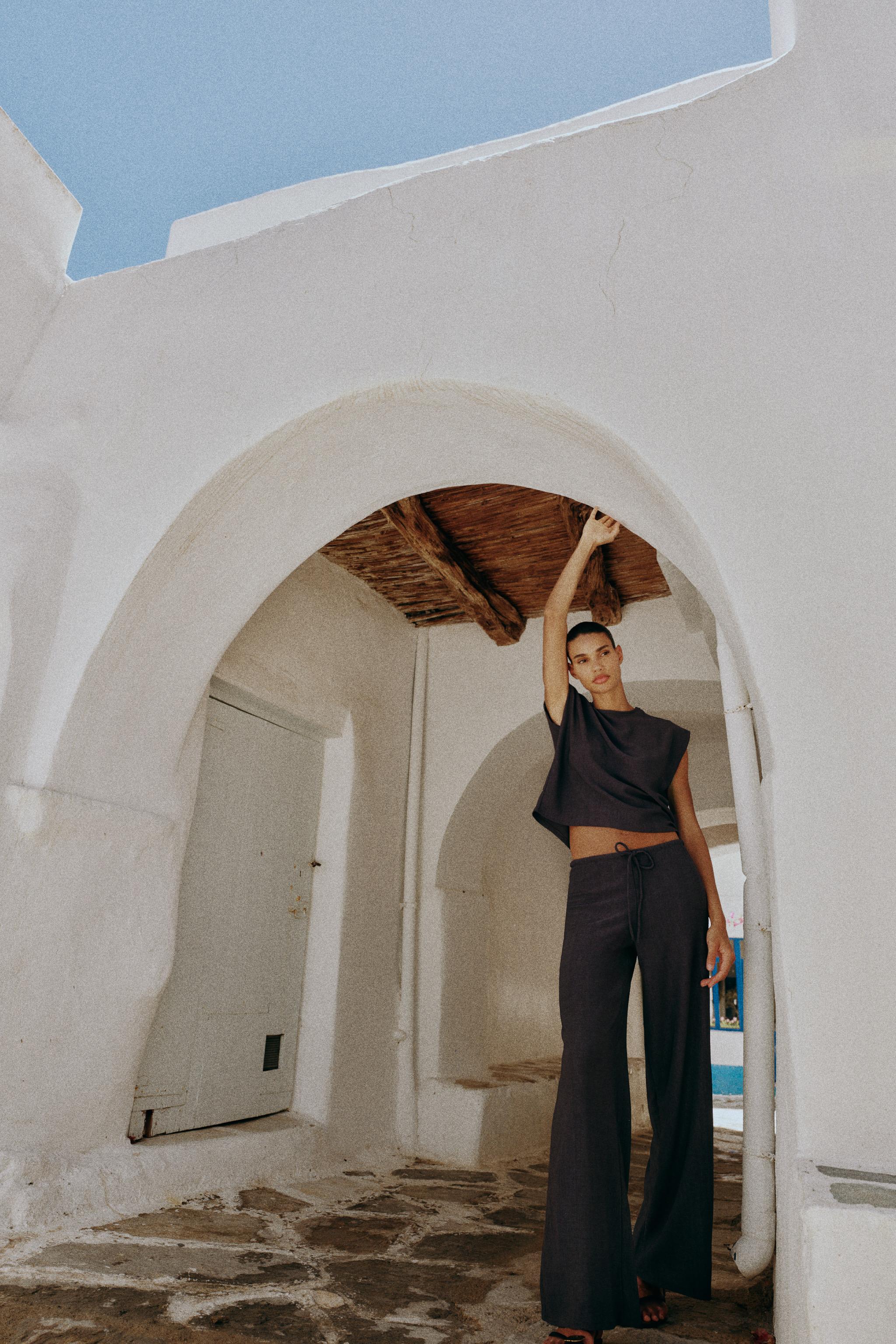Топ без рукавов в деревенском стиле — ZARA