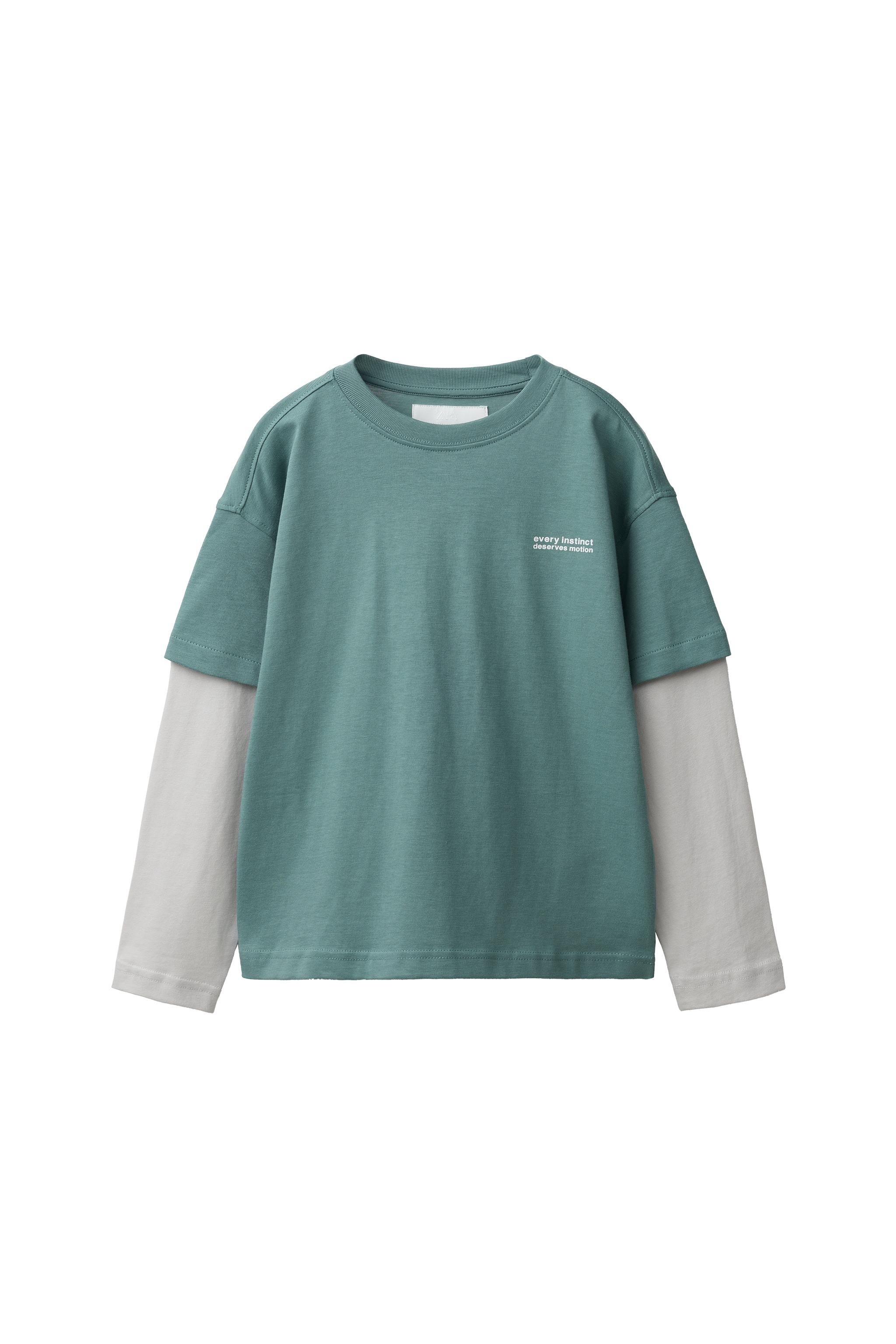Футболка со слоганом с двойными рукавами — ZARA