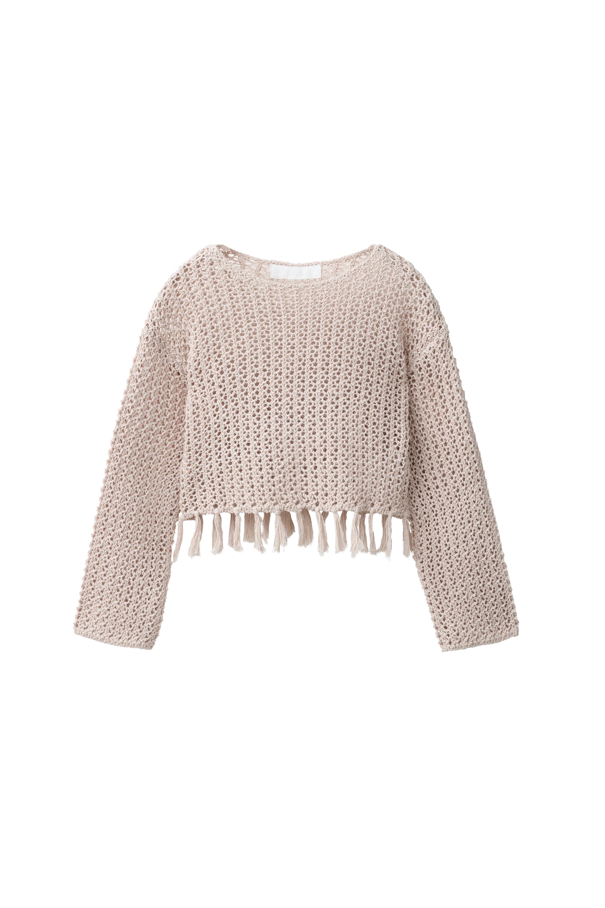ТРИКОТАЖНЫЙ ДЖЕМПЕР С БАХРОМОЙ — ZARA