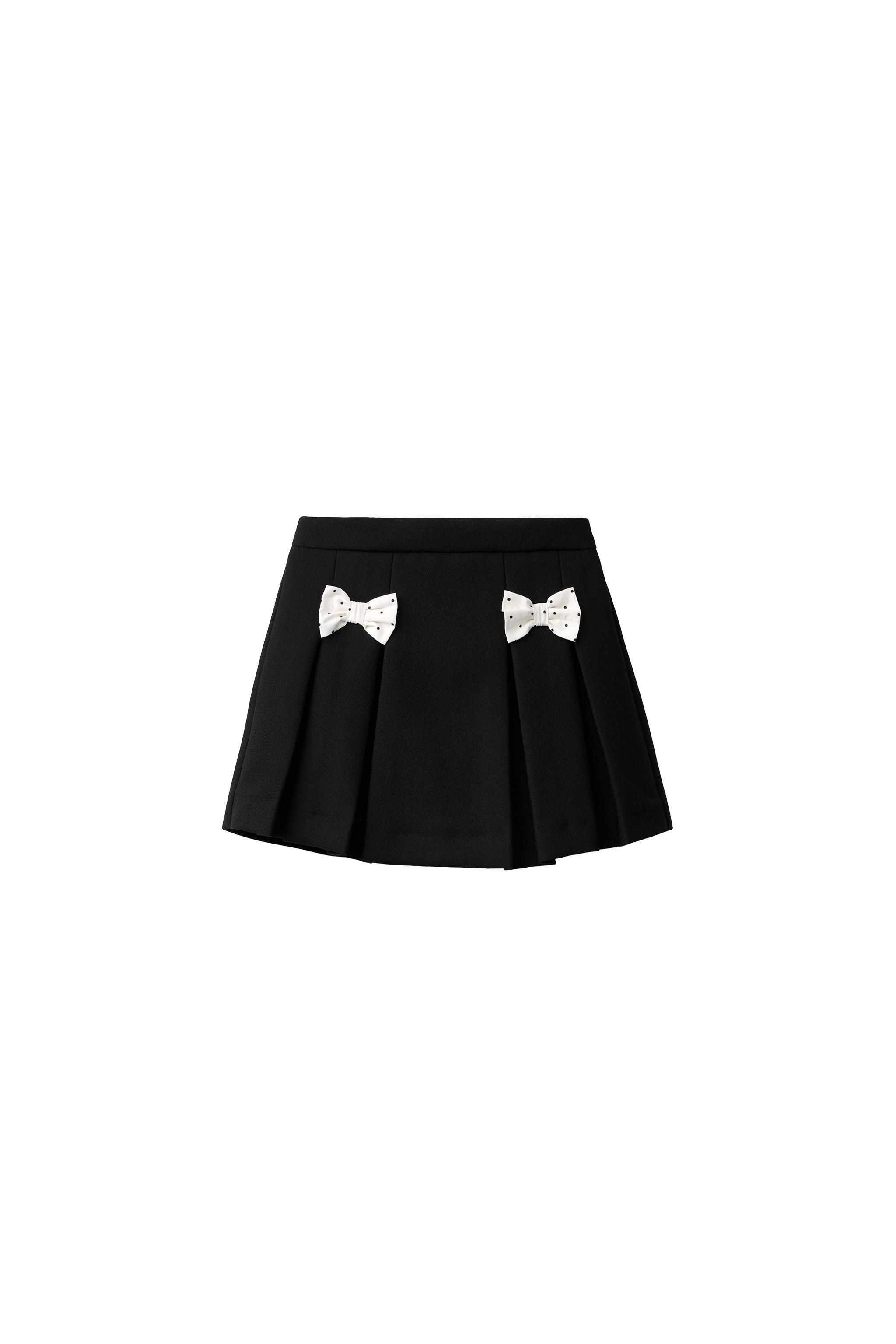 Юбка-шорты бермуды в горошек с бантом — ZARA