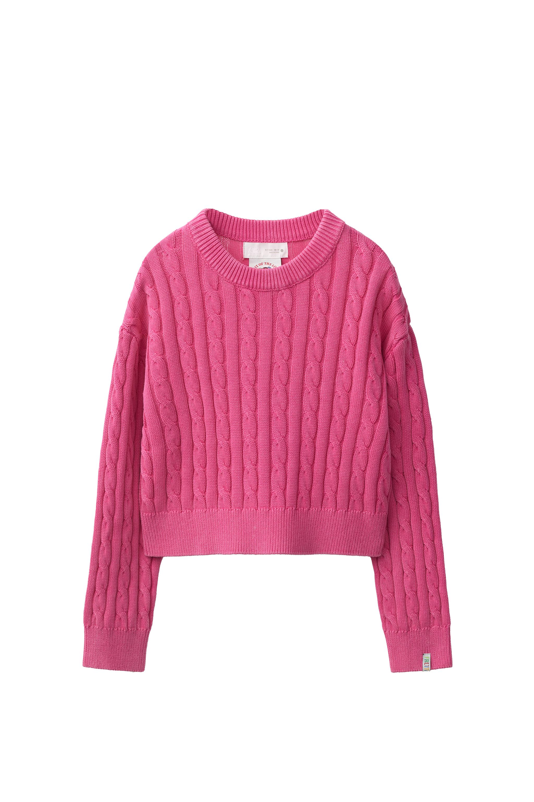 Джемпер с фактурным узором "кос" FRUIT OF THE LOOM™ — ZARA