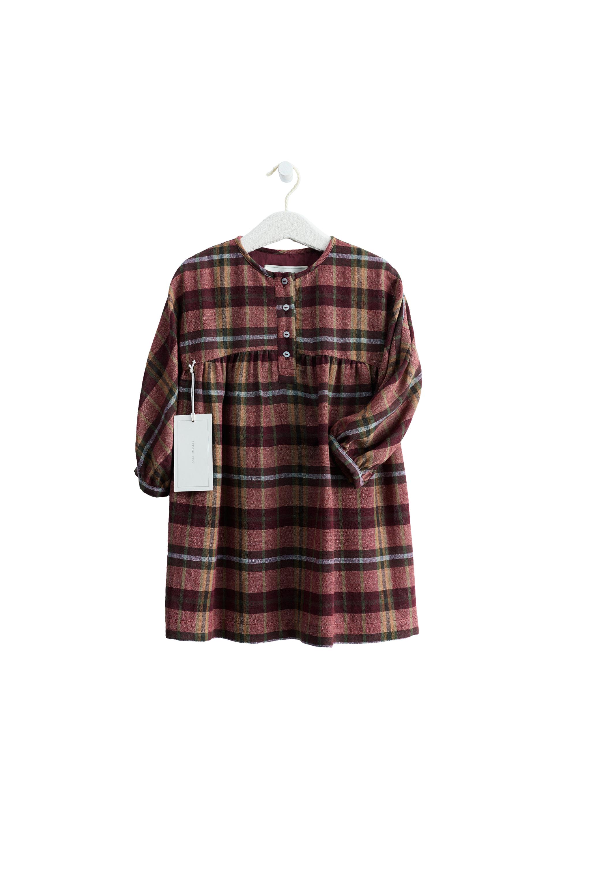 Платье-хенли из смесовой шерсти в клетку ZARA TIMELESS — ZARA