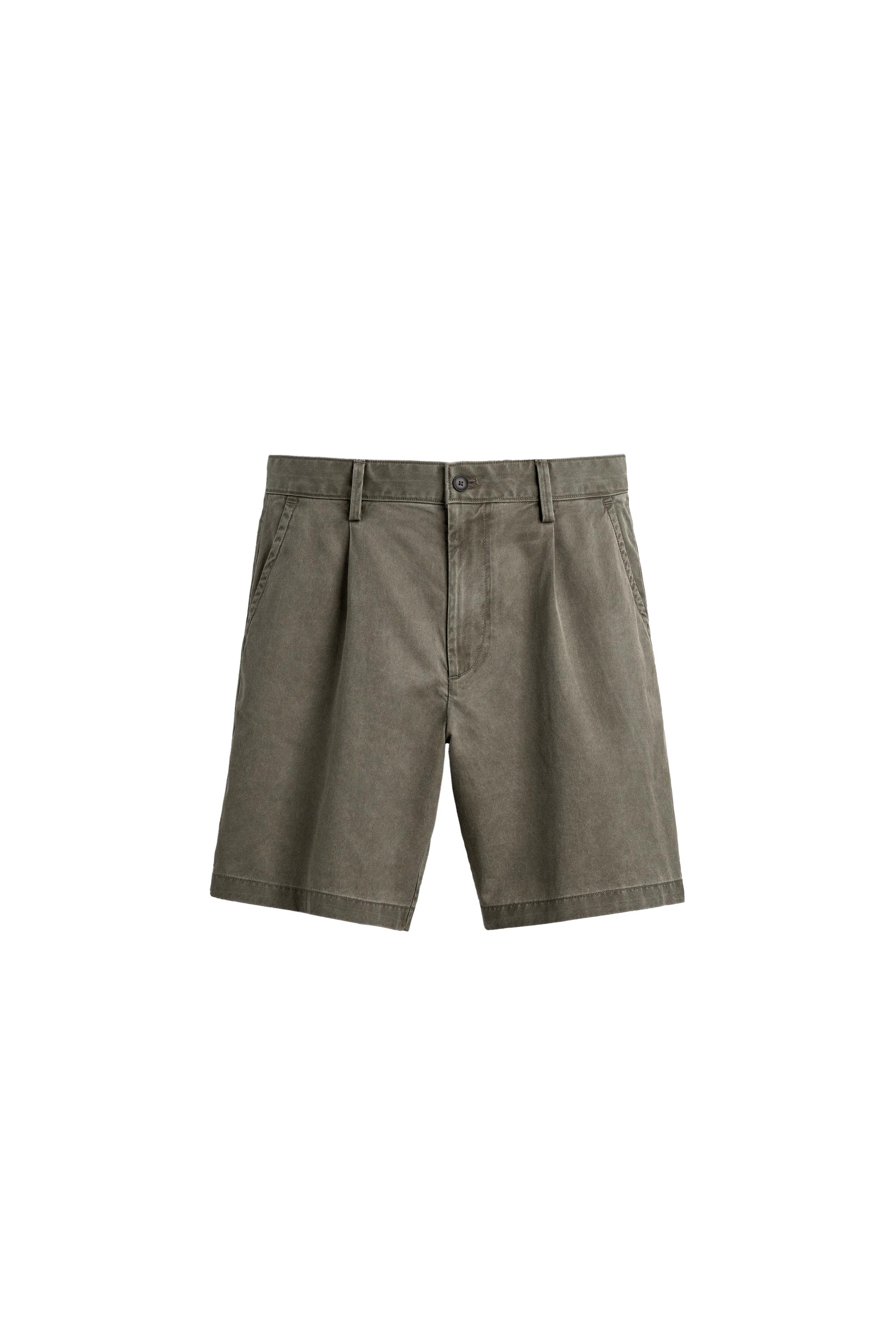 Бермуды классического кроя в складку — ZARA