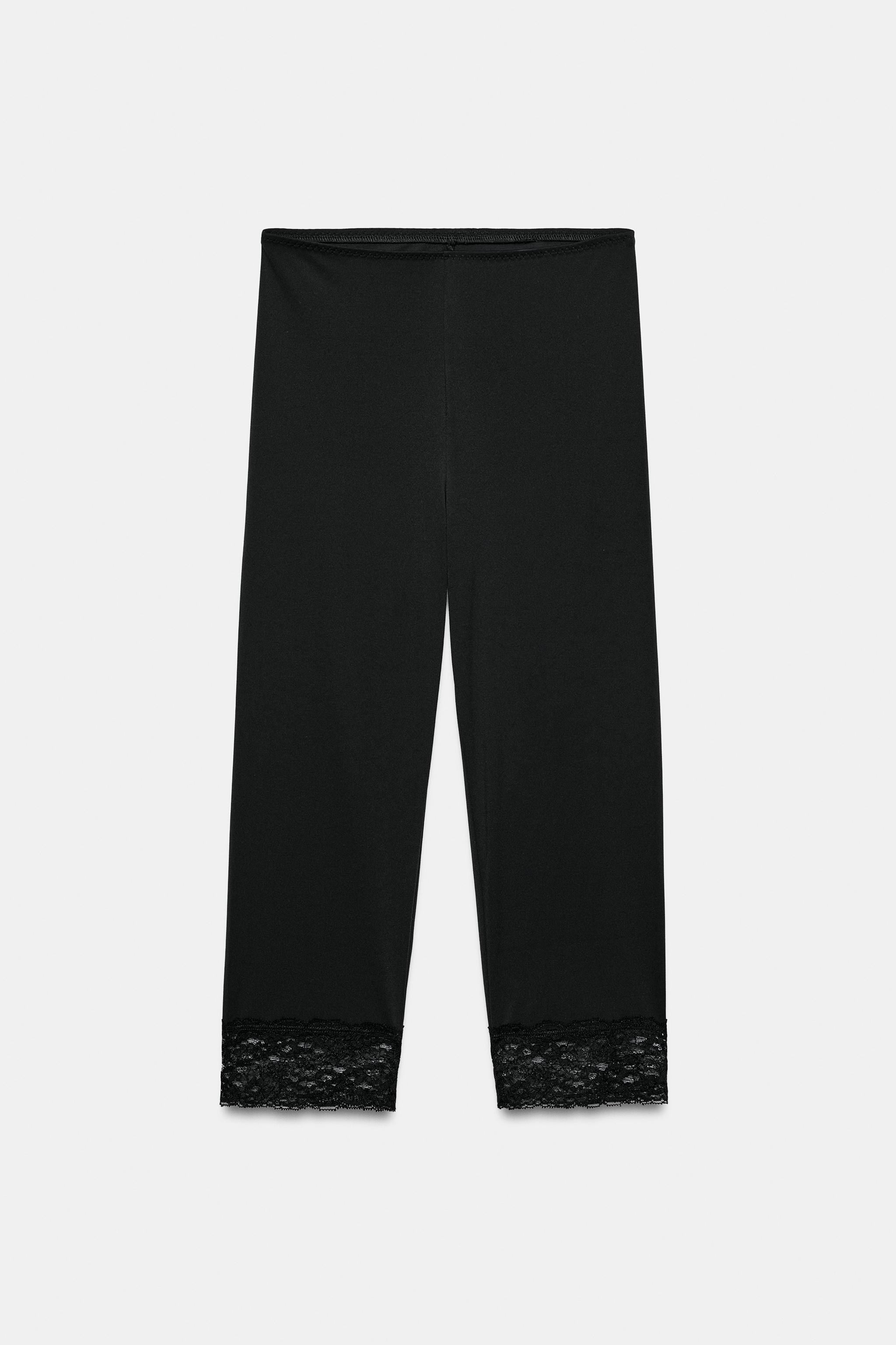 Брюки-капри с кружевной отделкой — ZARA