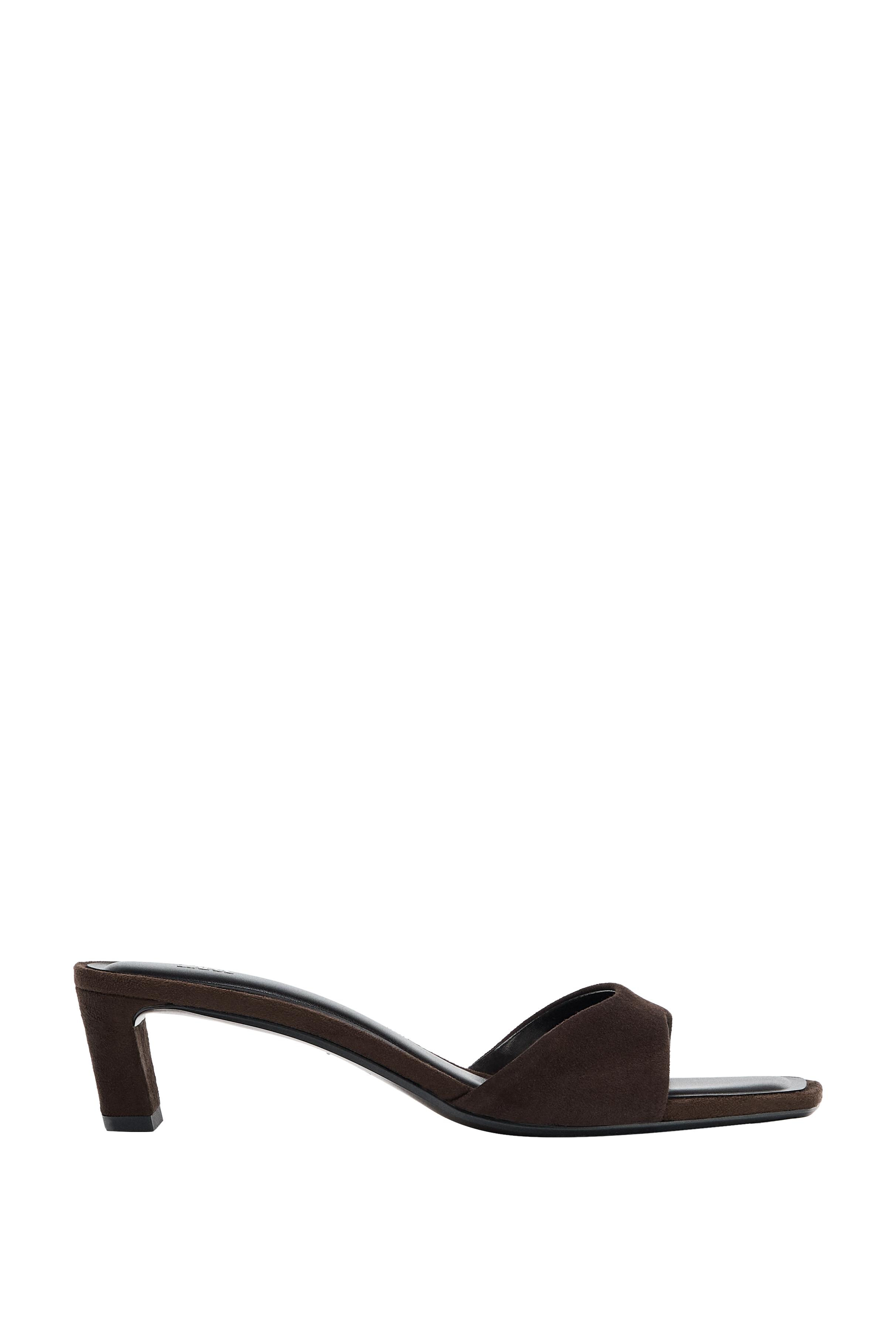 ЗАМШЕВЫЕ БОСОНОЖКИ НА КАБЛУКЕ — ZARA