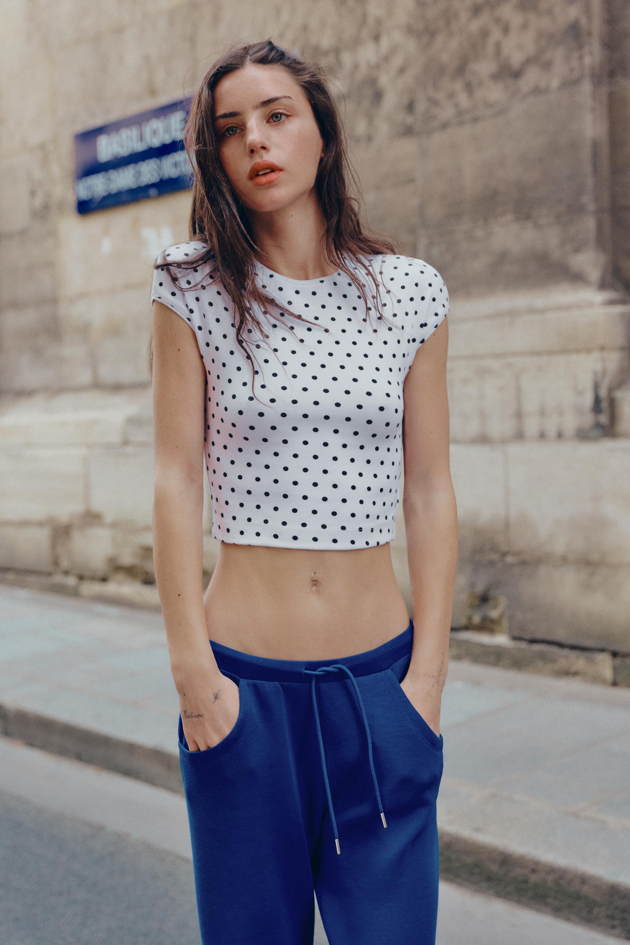 Футболка укороченная с коротким рукавом — ZARA