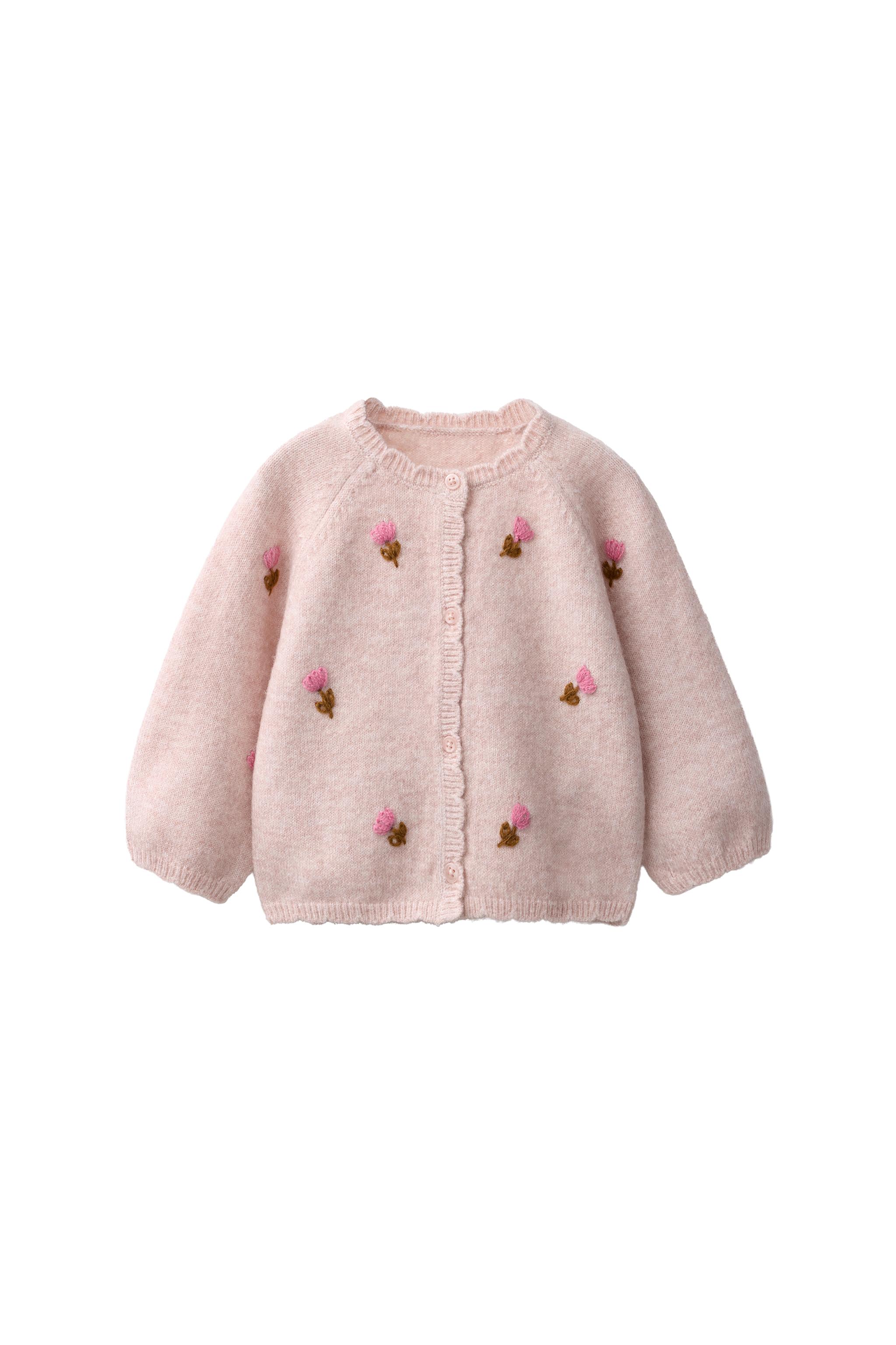 Кардиган с вышитыми цветами — ZARA