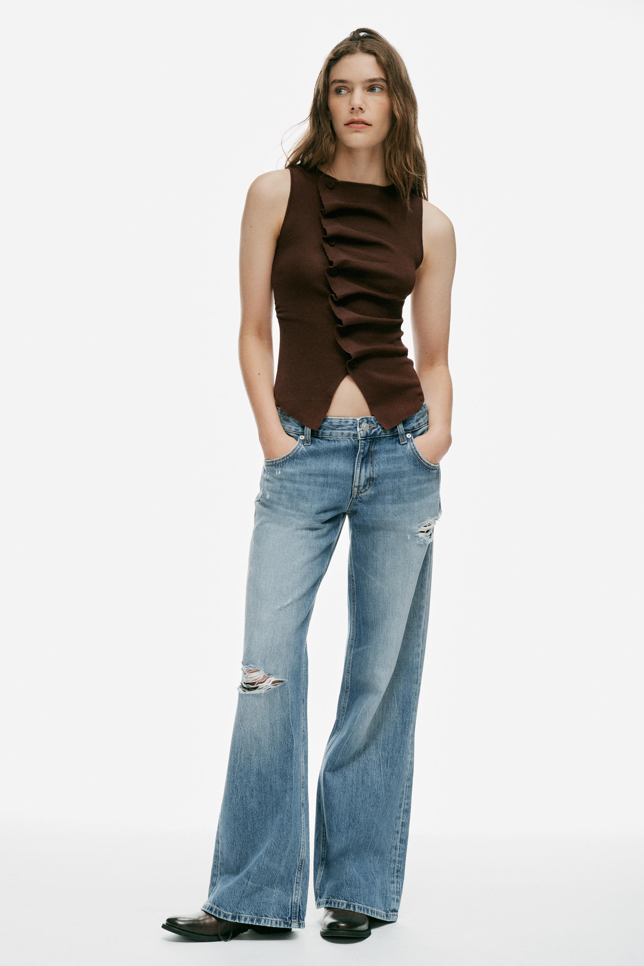 Топ из трикотажа с драпировкой — ZARA