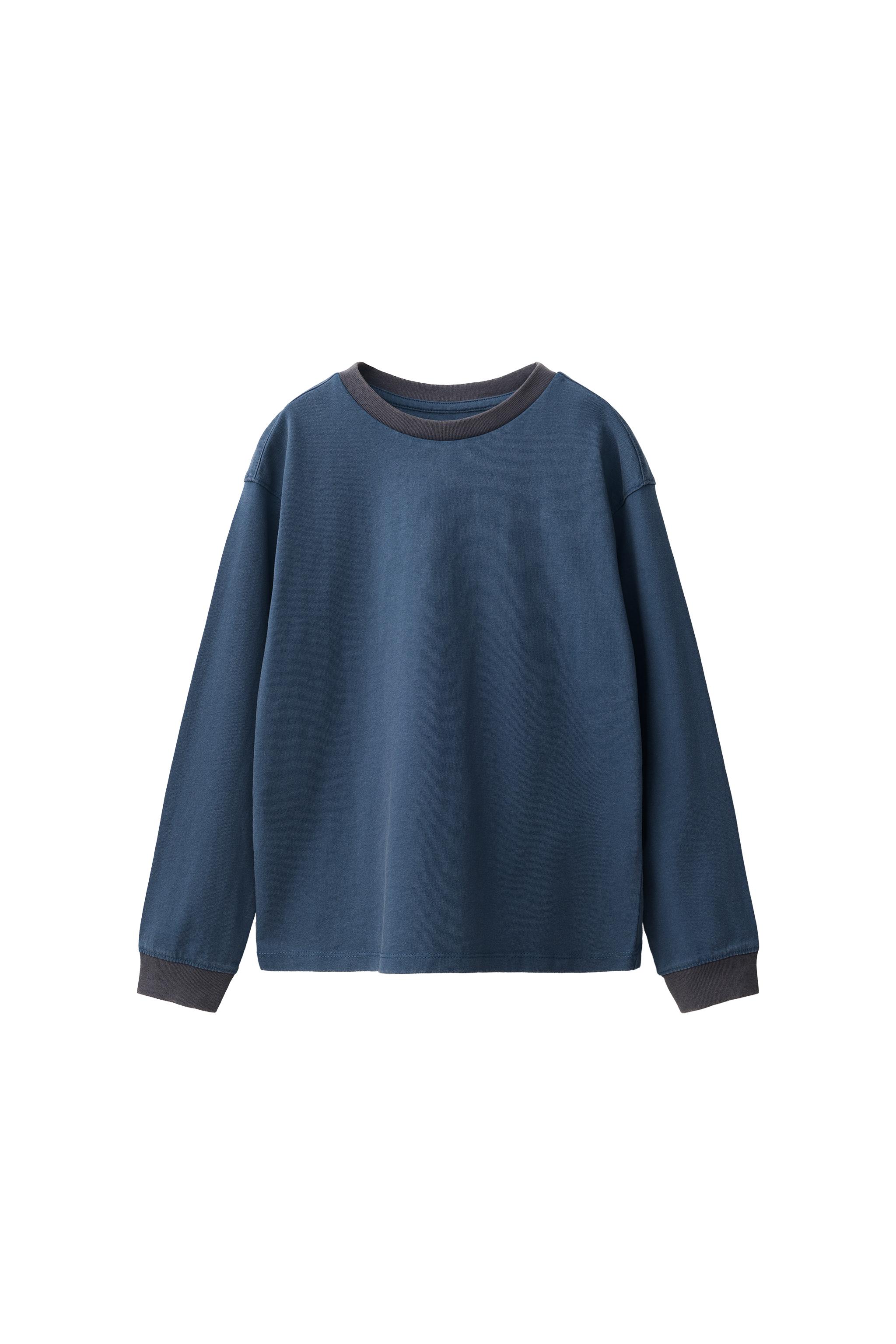ОДНОТОННЫЙ ЛОНГСЛИВ С КОНТРАСТОМ — ZARA