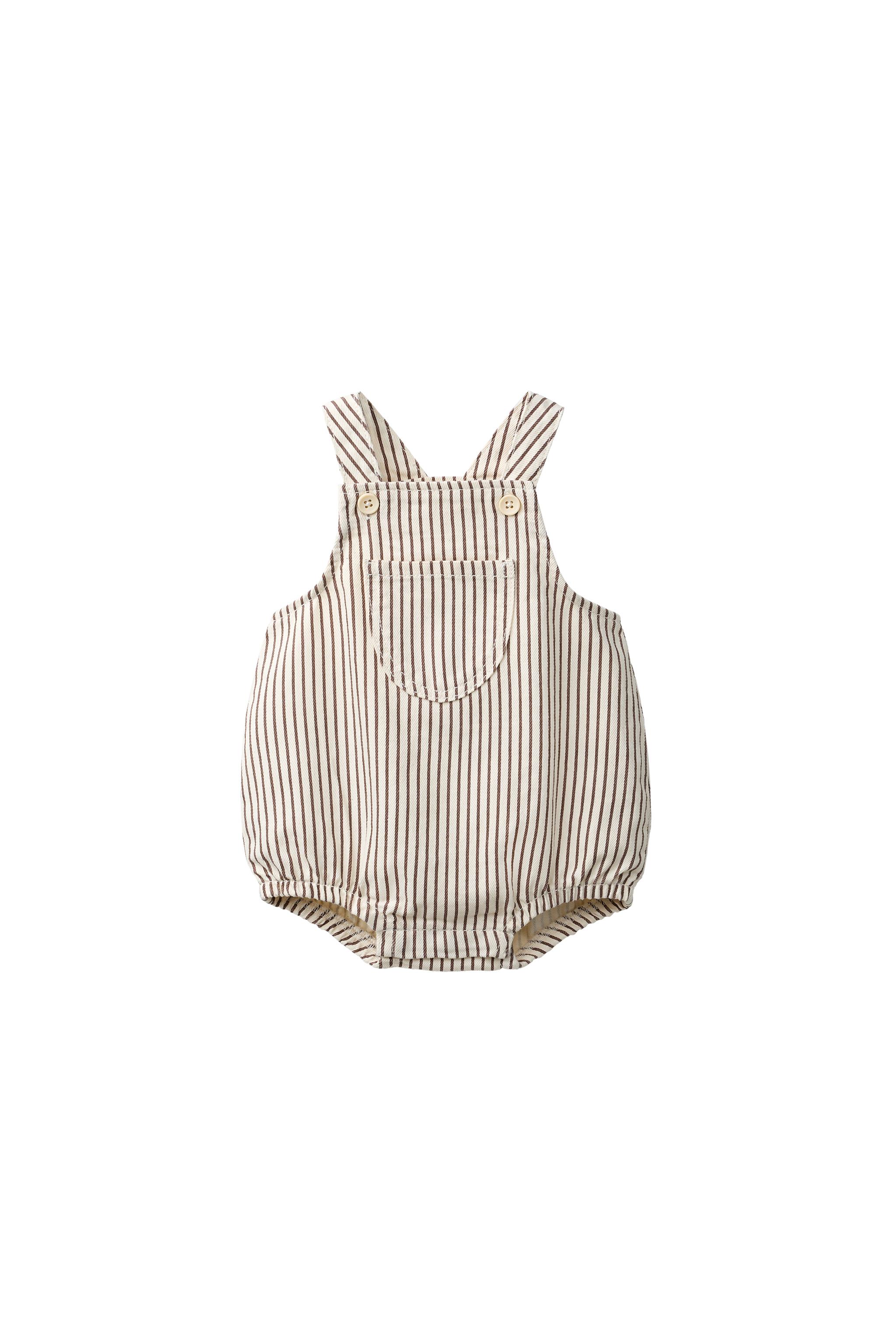 Комбинезон-ромпер в полоску из твила — ZARA
