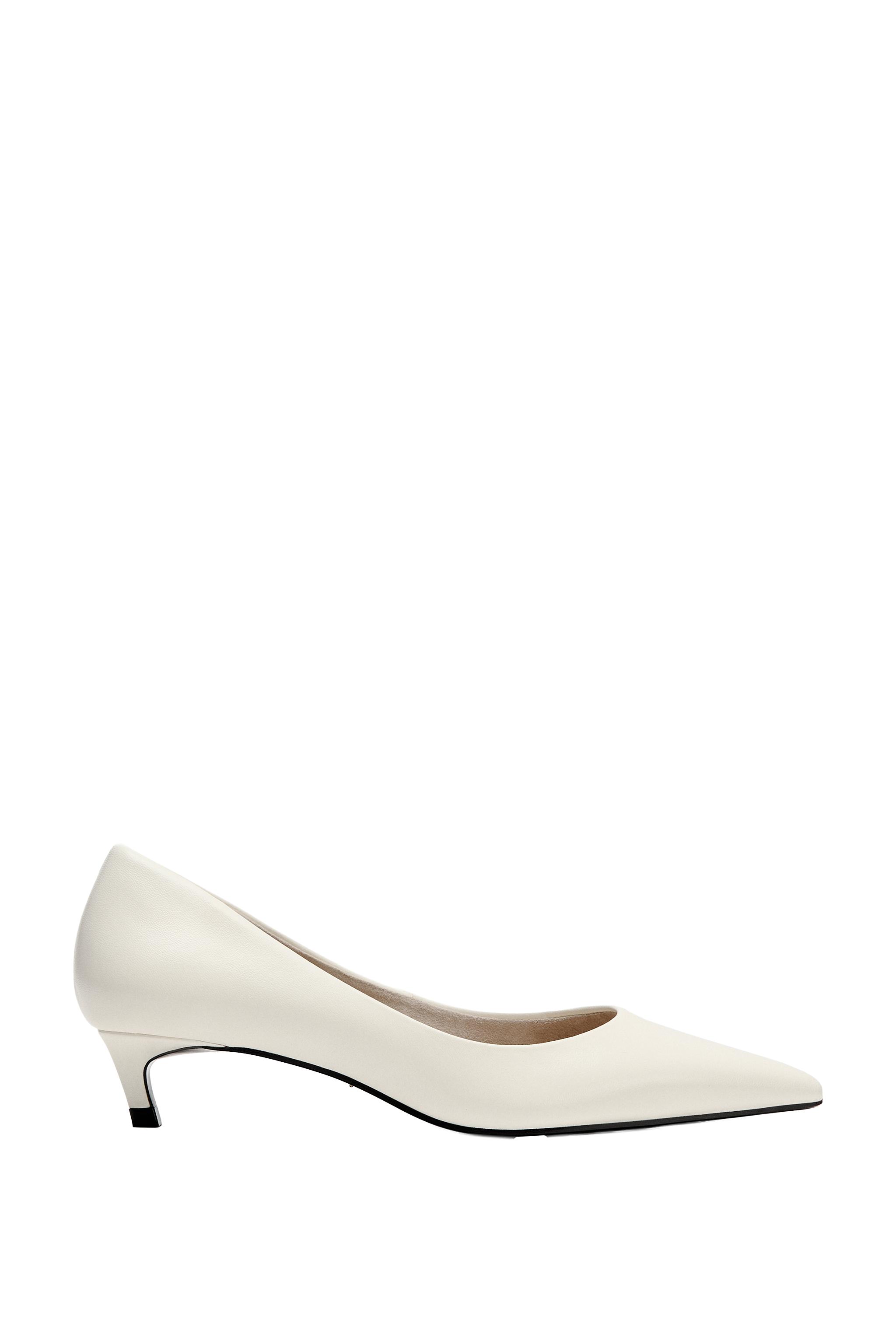 LIMITED EDITION LEATHER KITTEN HEELED SHOES — ZARA