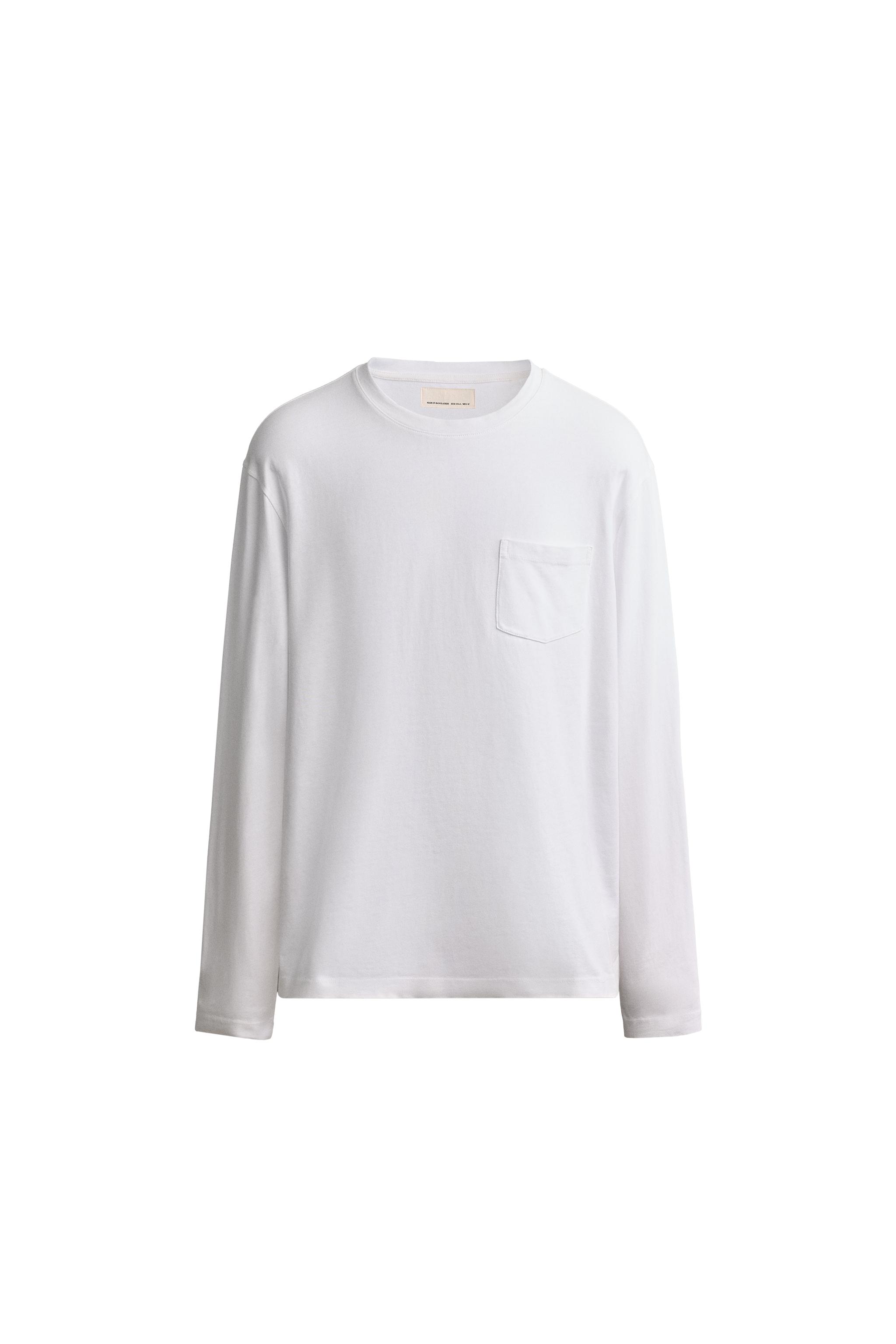 Футболка классического кроя с длинным рукавом — ZARA