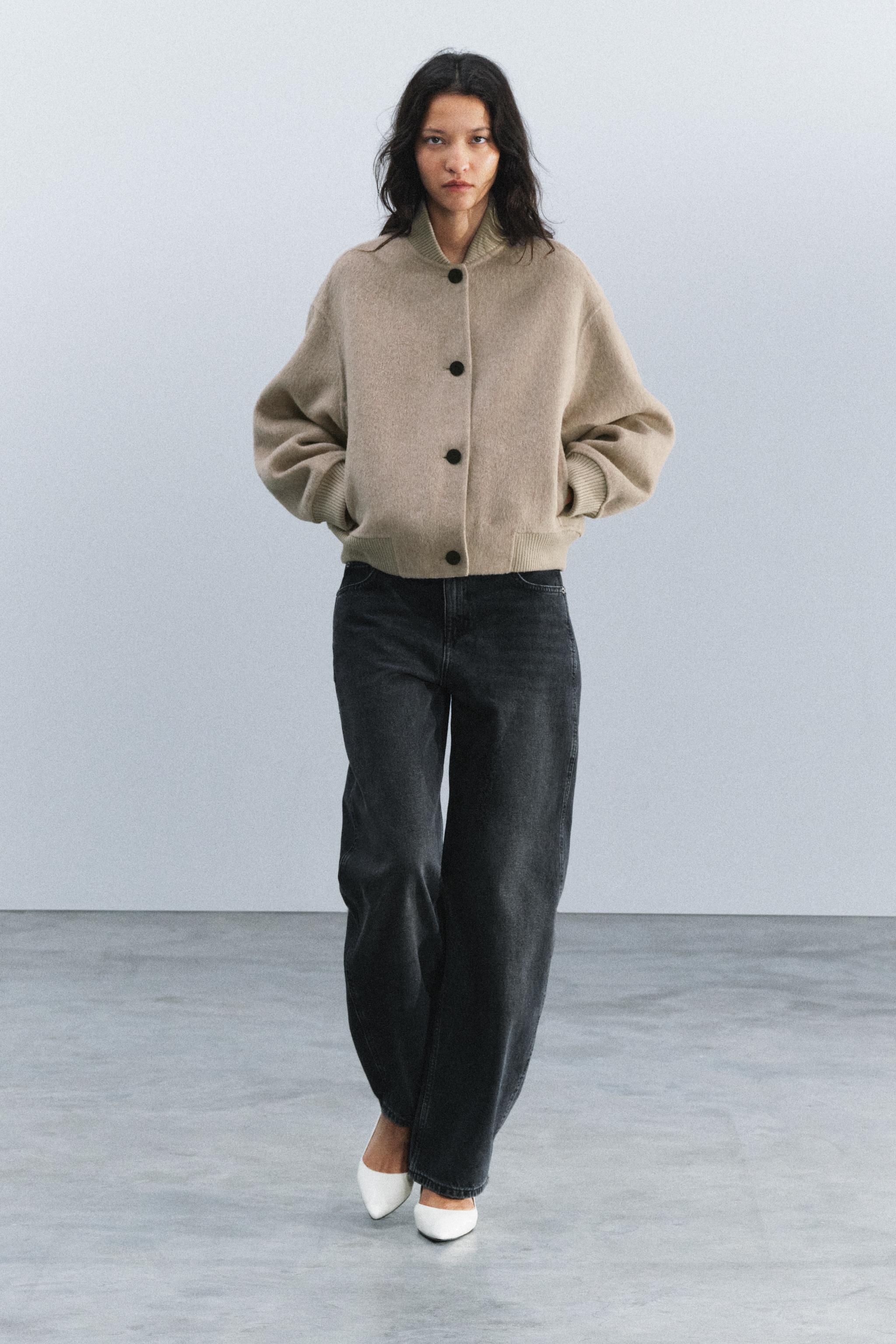 Бомбер ZW COLLECTION из шерстяной смеси — ZARA