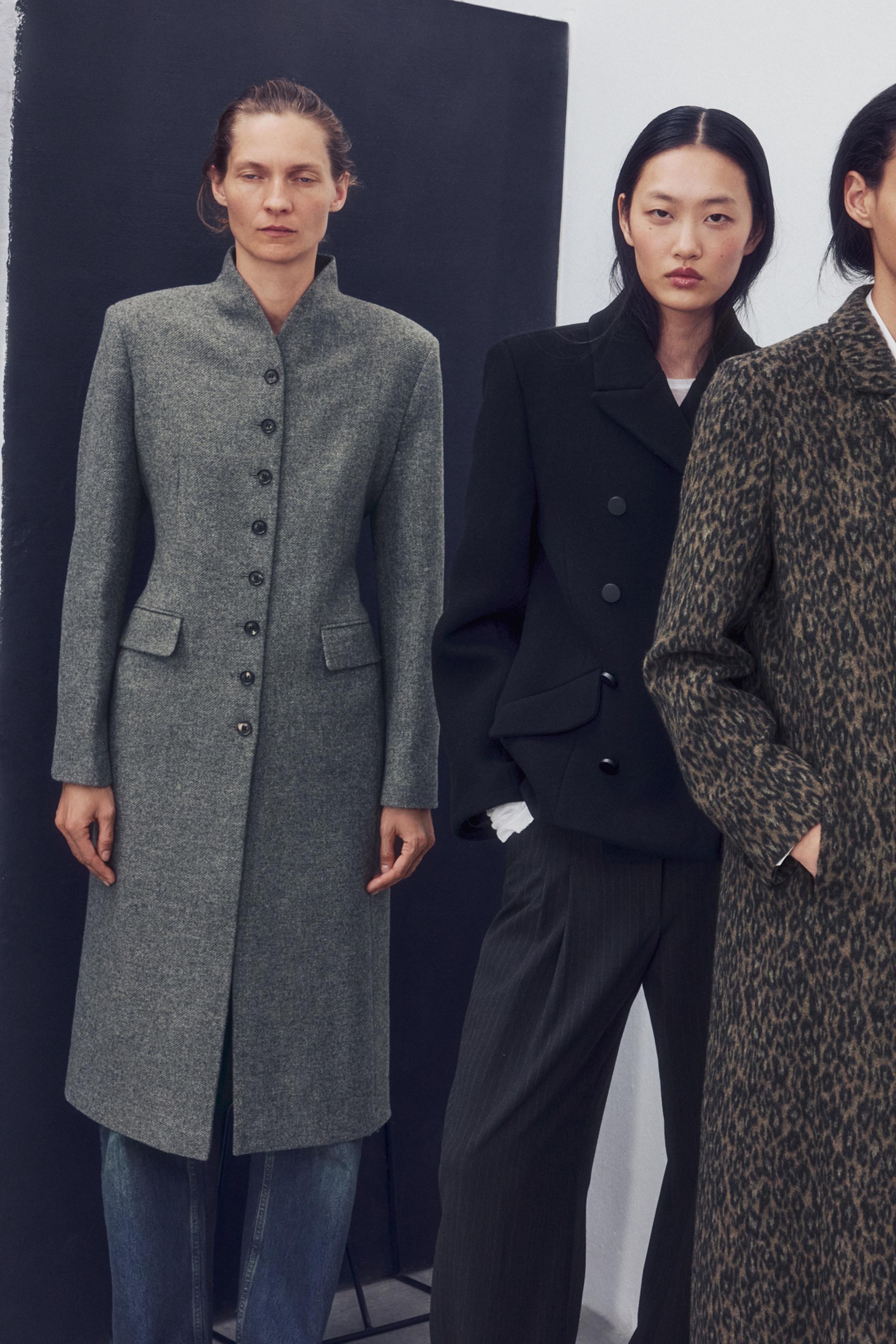 ZW COLLECTION шерстяное пальто на пуговицах — ZARA