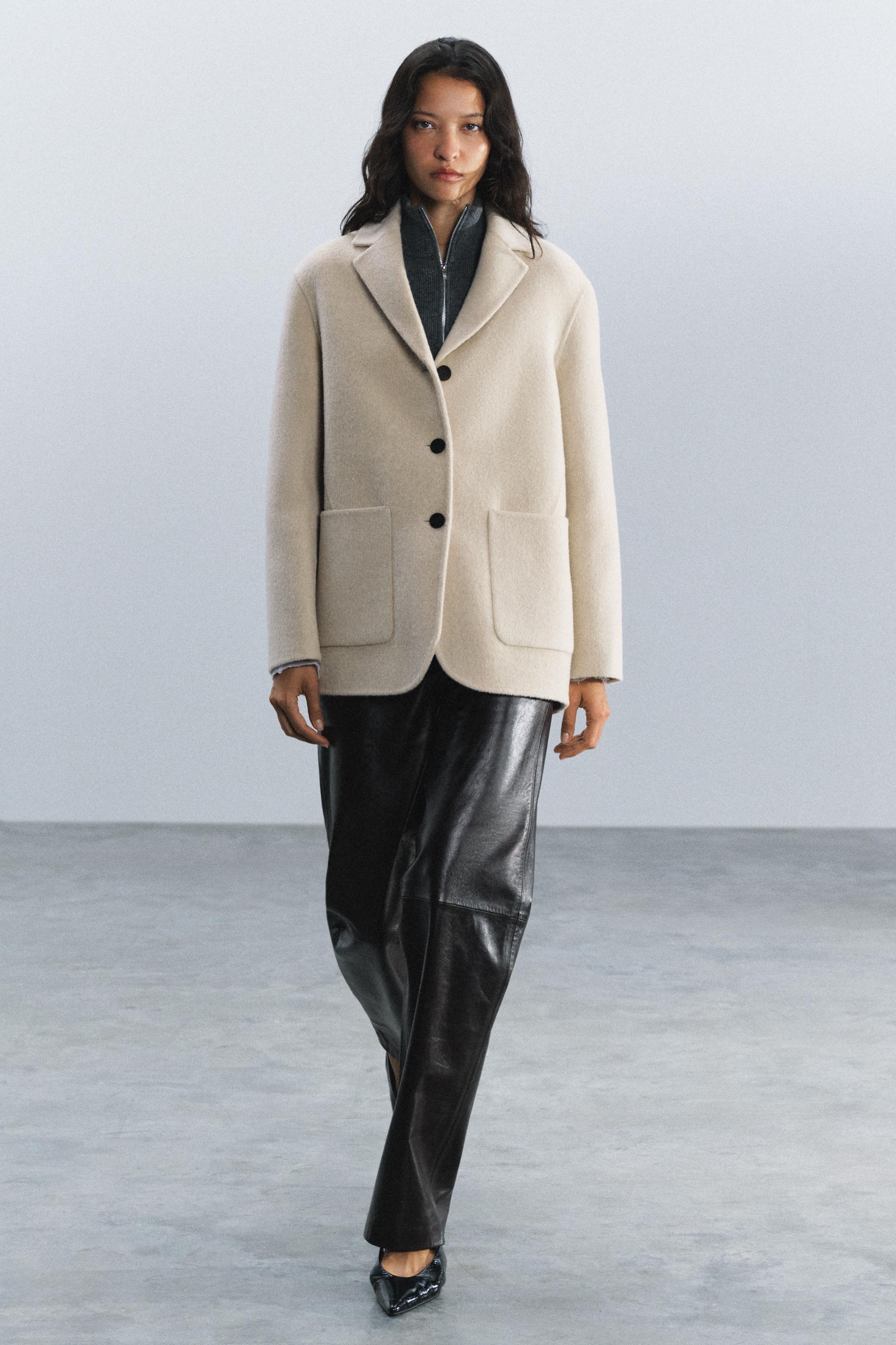 ZW COLLECTION SHORT WOOL BLEND COAT — ZARA