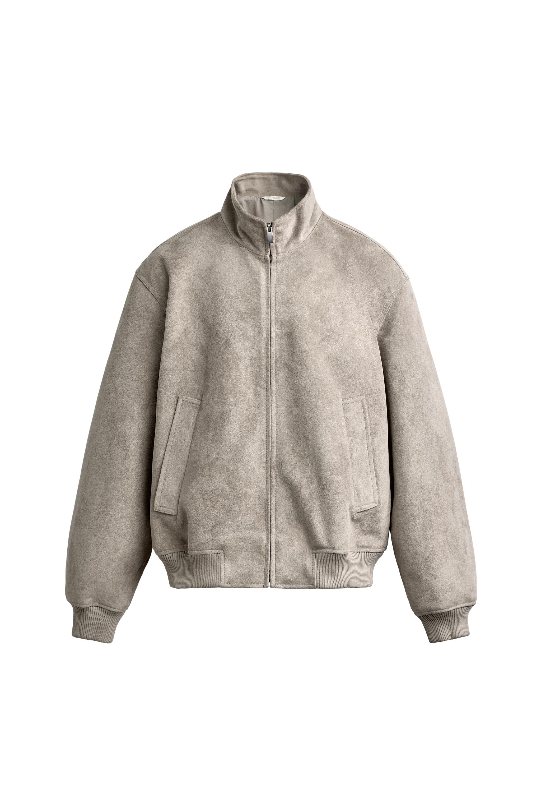 КУРТКА КЛАССИЧЕСКОГО КРОЯ ИЗ ИСКУССТВЕННОЙ ЗАМШИ — ZARA