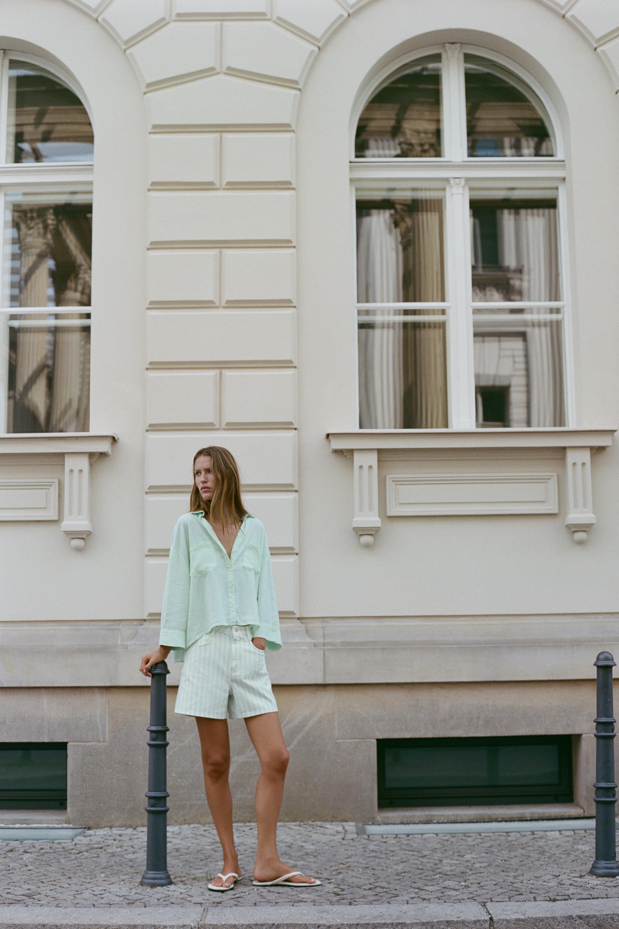 ЛЬНЯНАЯ РУБАШКА СВОБОДНОГО КРОЯ — ZARA