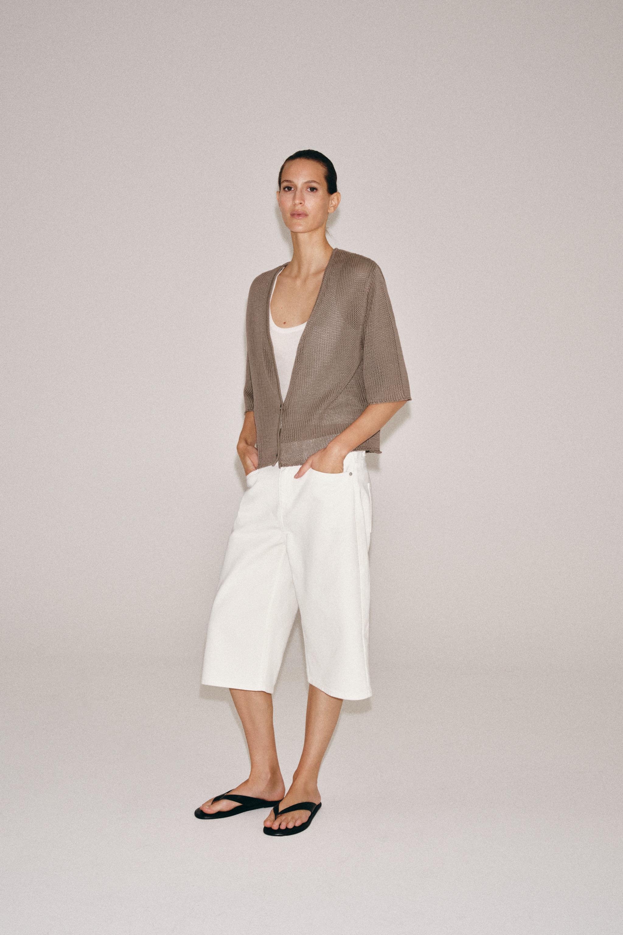 Кардиган из трикотажа с широкими рукавами — ZARA