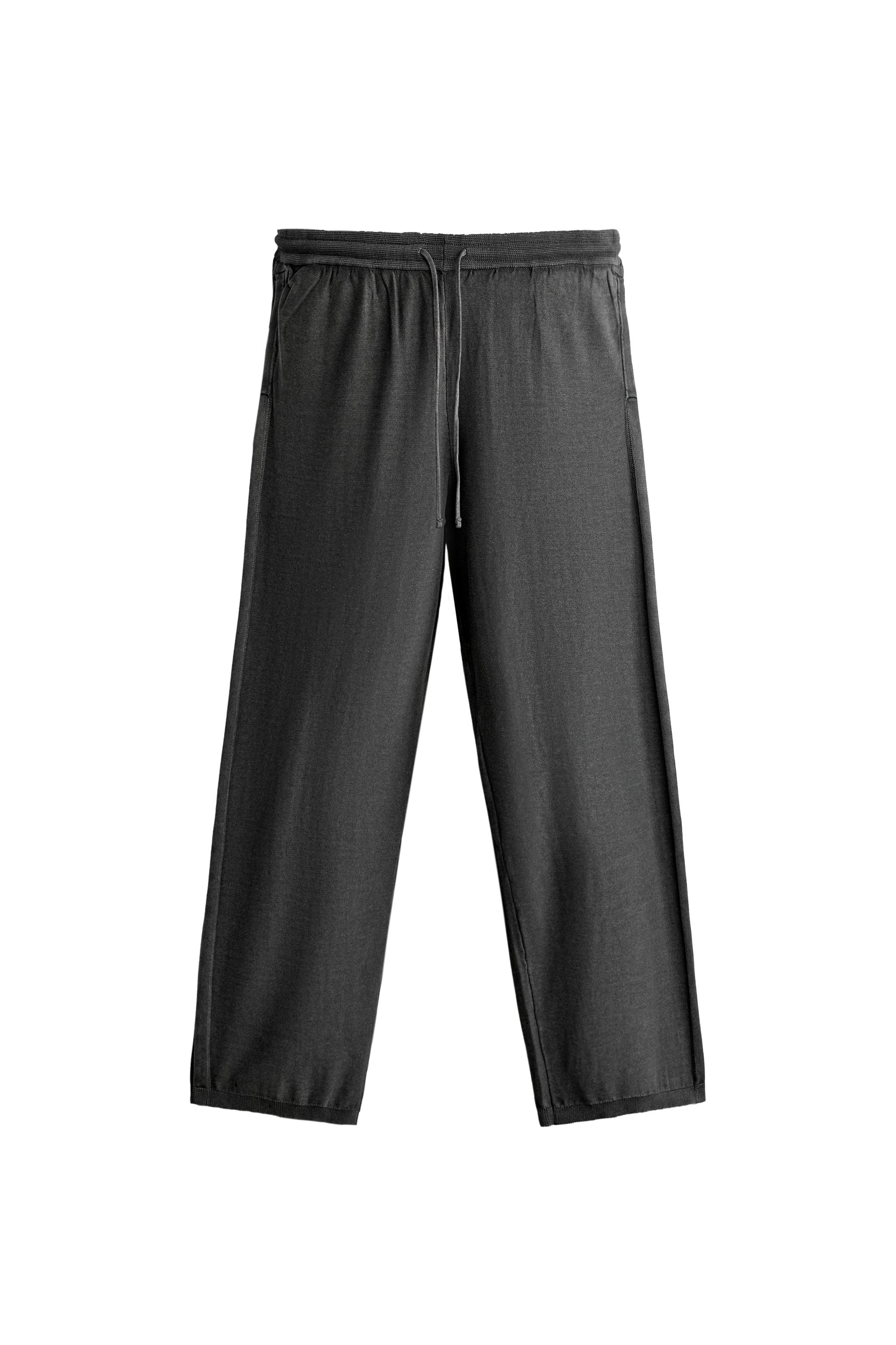 Брюки свободного кроя из трикотажного хлопка — ZARA