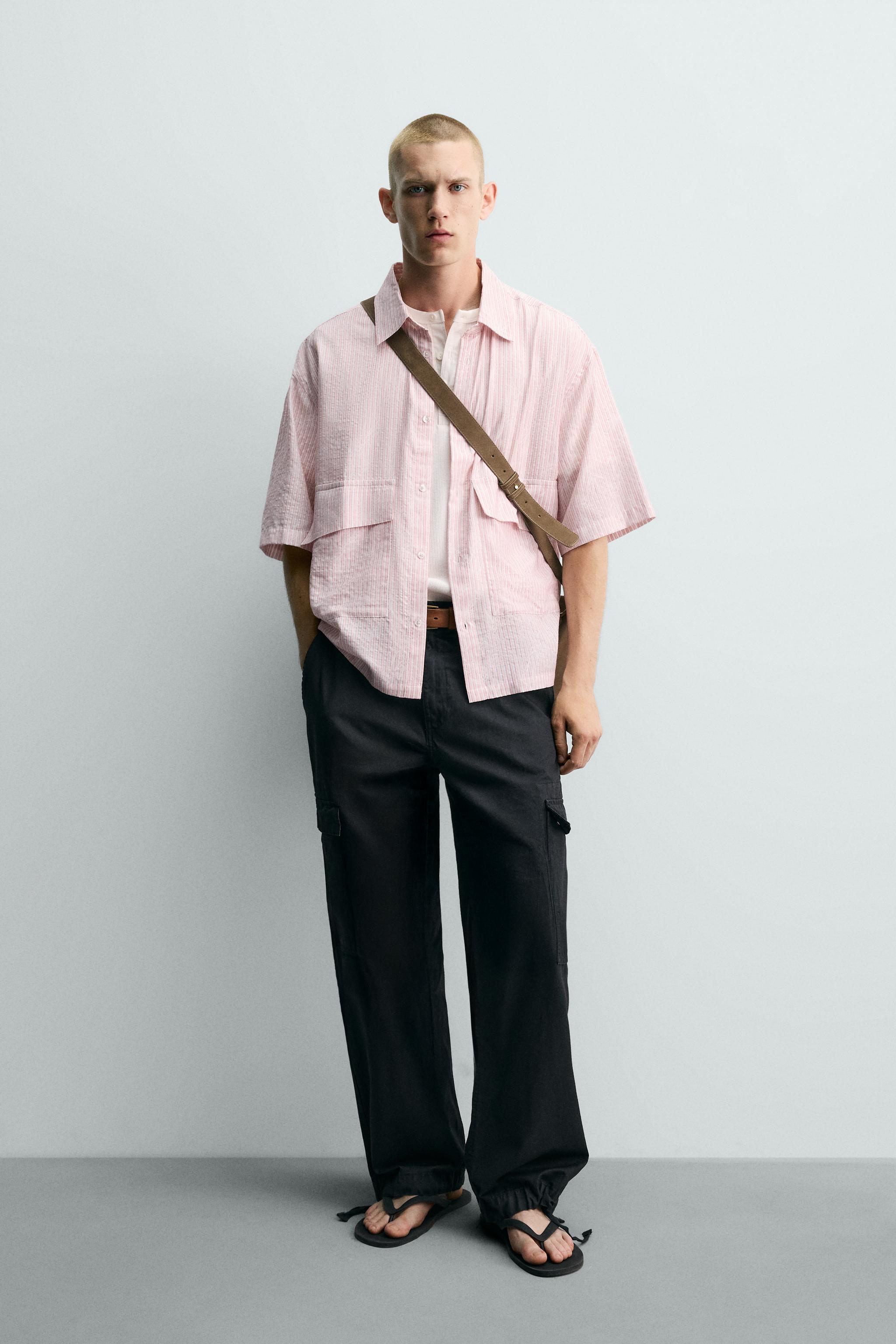 ЖАККАРДОВАЯ РУБАШКА В ПОЛОСКУ — ZARA