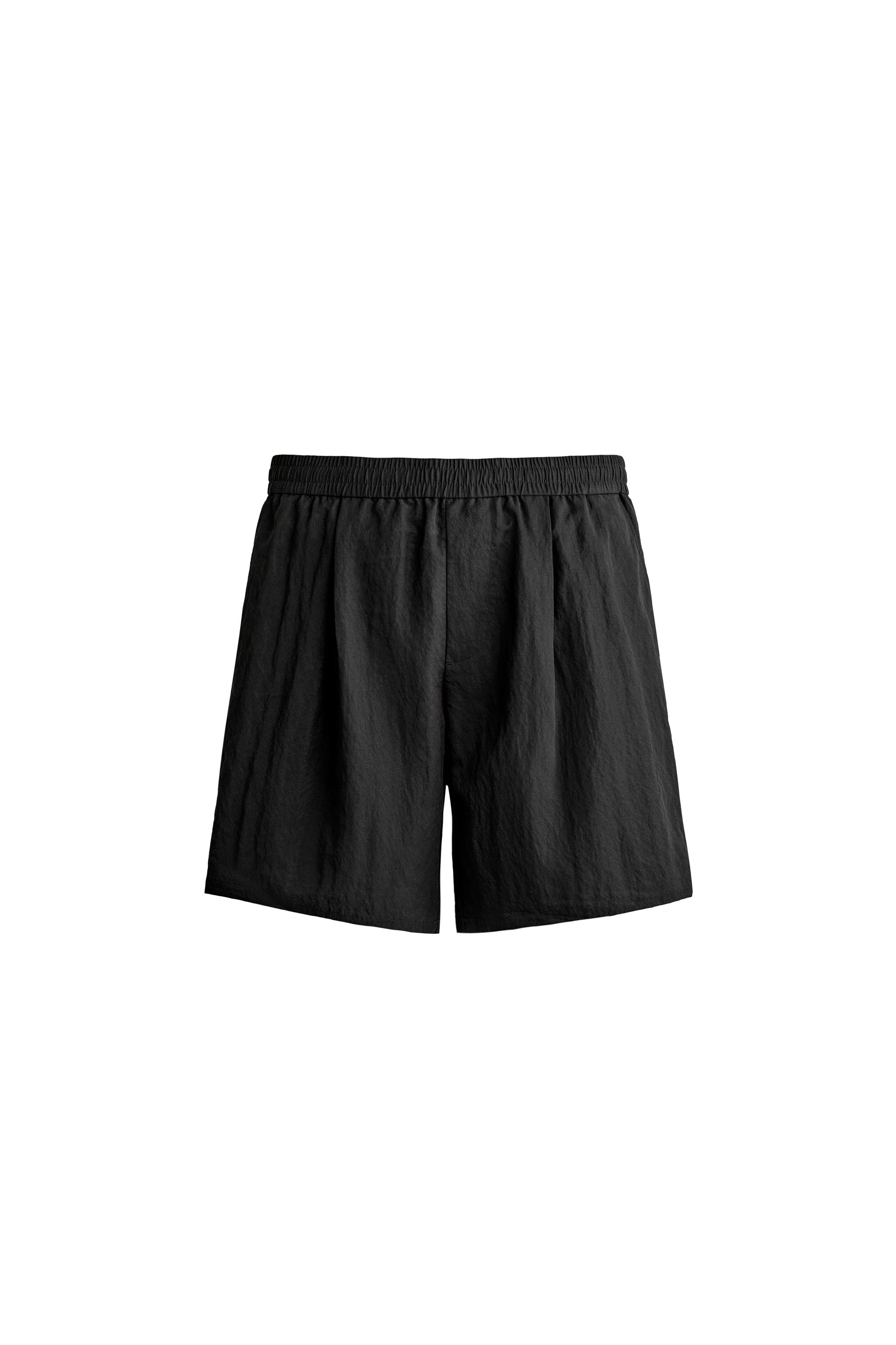 Бермуды со складками свободного кроя из струящейся ткани — ZARA