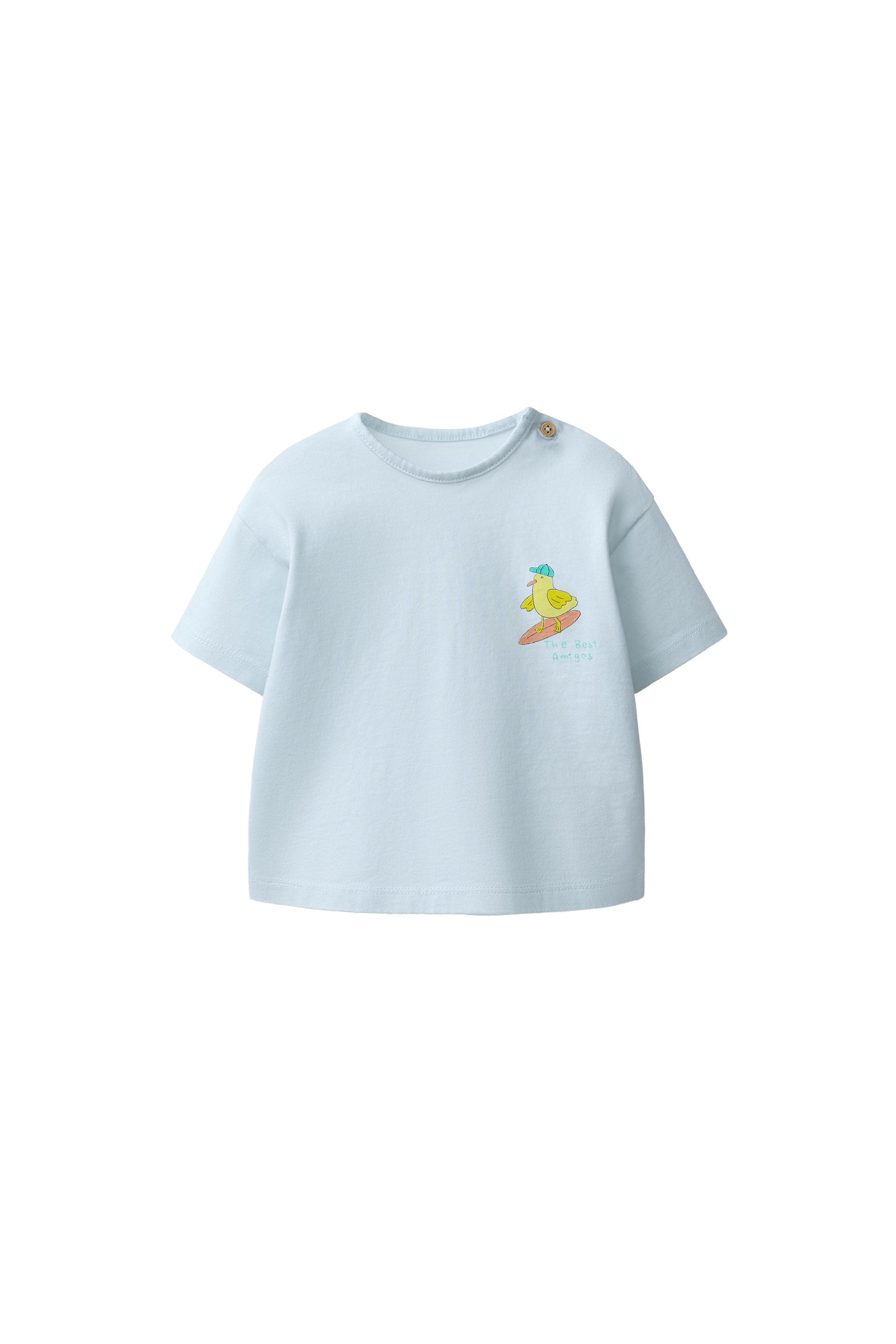Футболка с принтом Surf Animals — ZARA